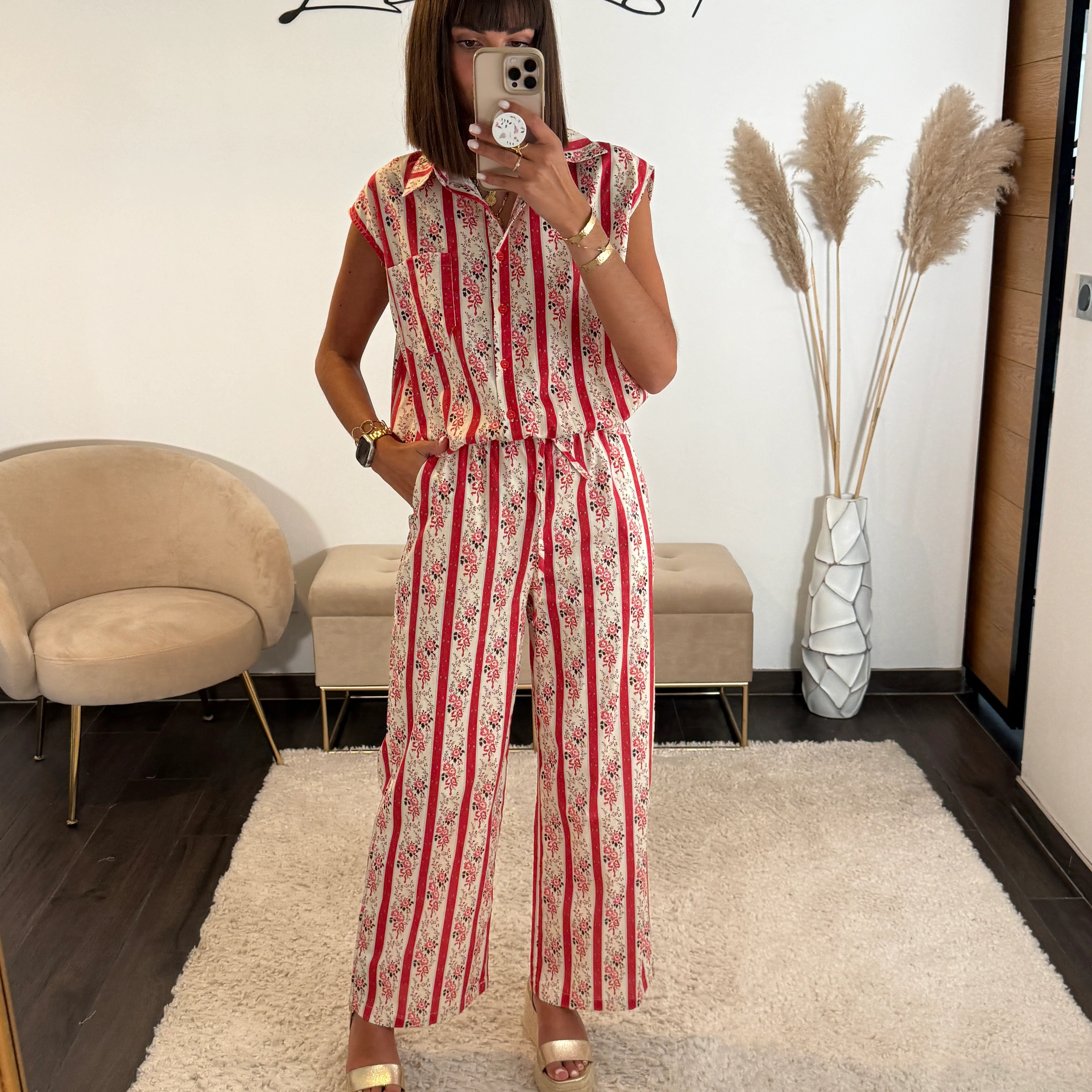 CHEMISE FLOWER RED - Image 2