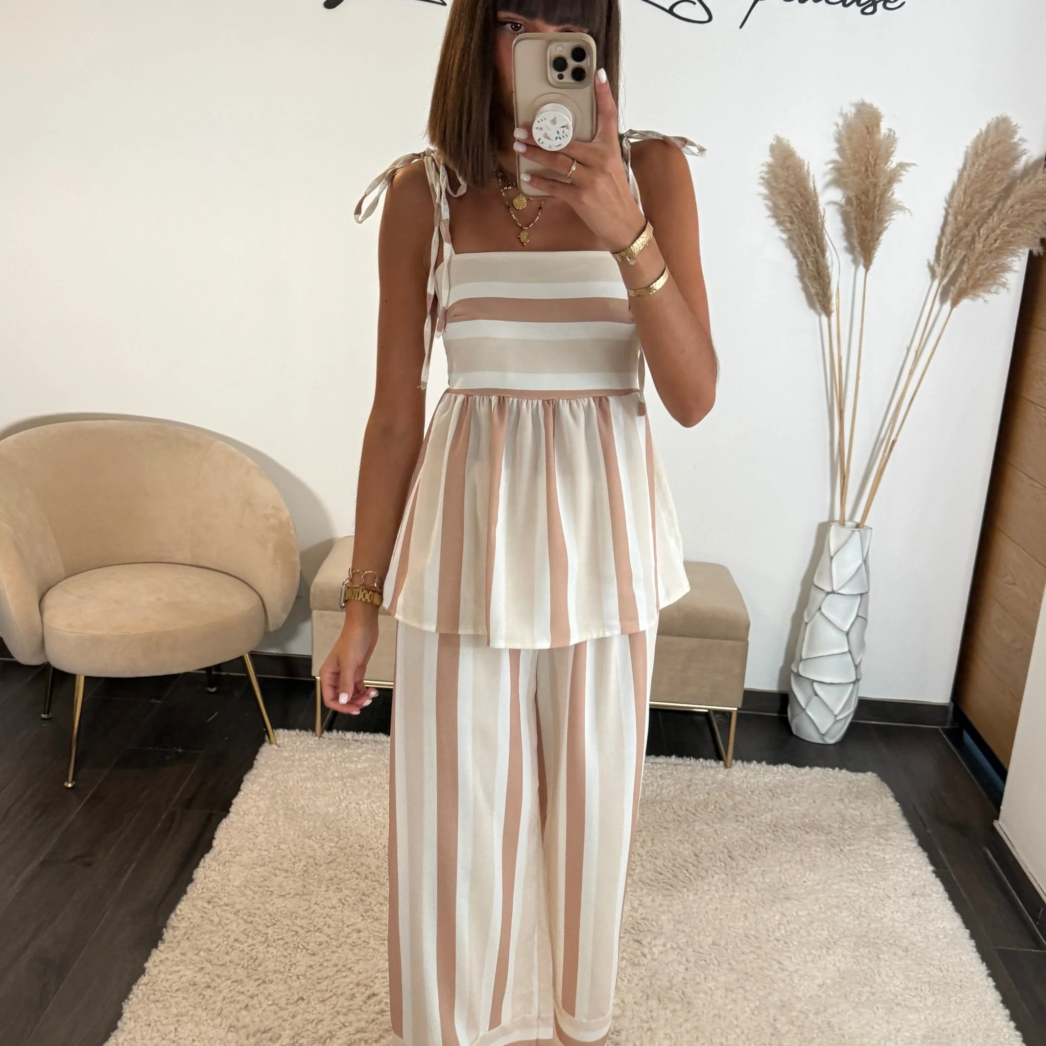 ENSEMBLE BEIGE ET CAMEL SUNY - Image 2