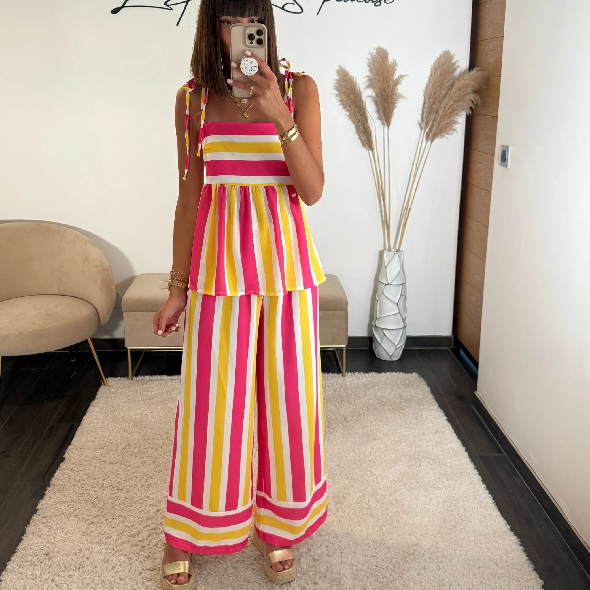 ENSEMBLE JAUNE ET FUCHSIA SUNY