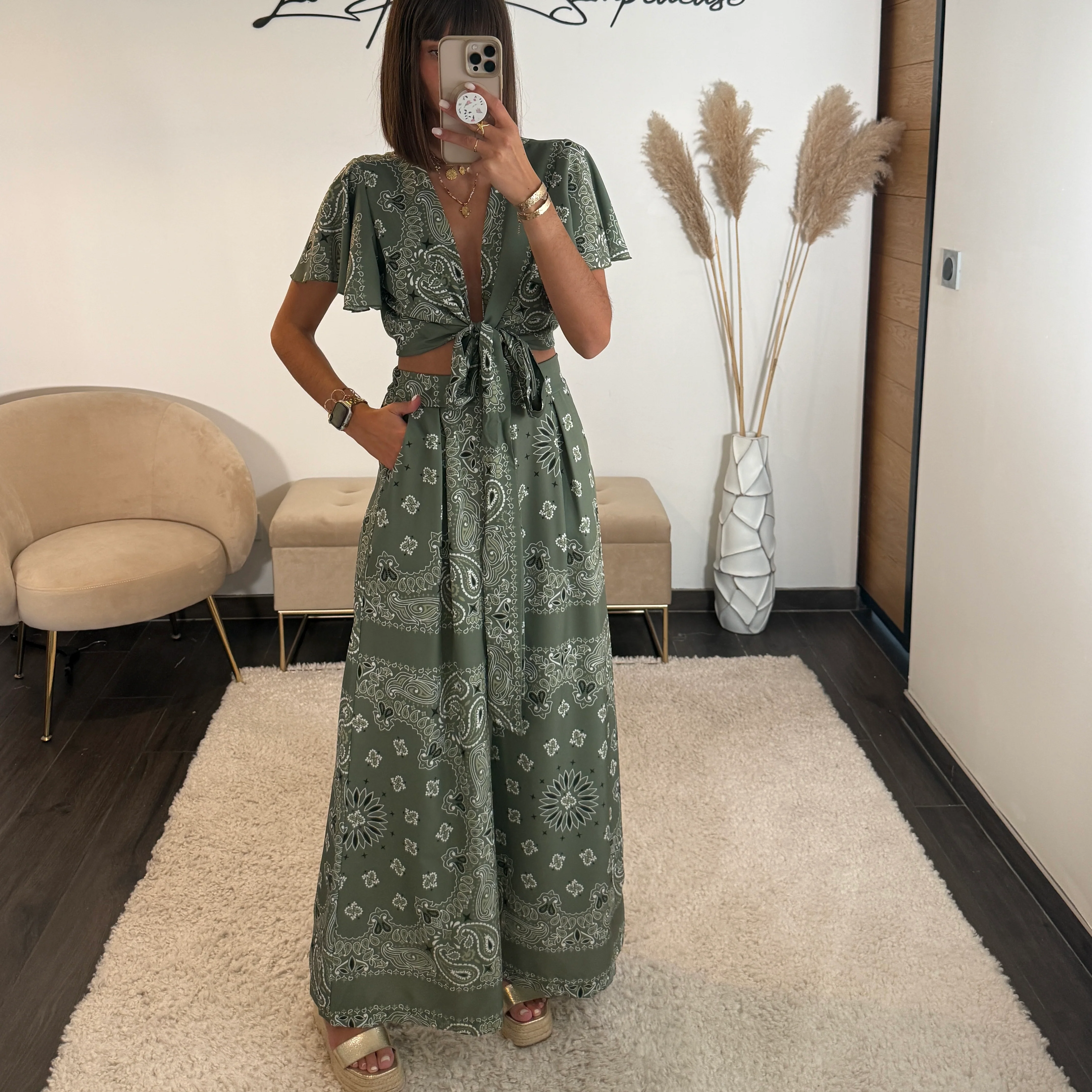 ENSEMBLE KAKI BANDANA