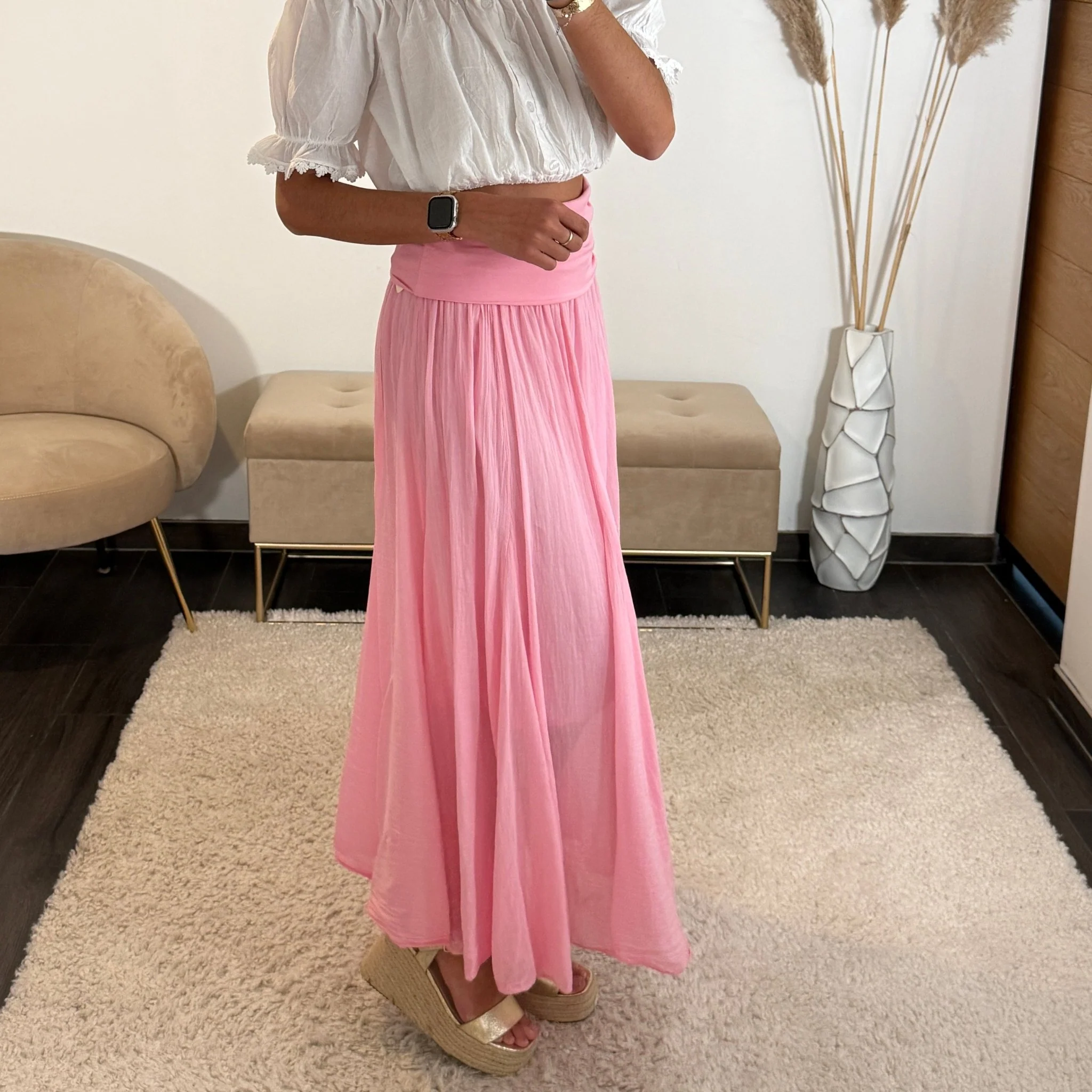 JUPE LONGUE ROSE ASHA - Image 2
