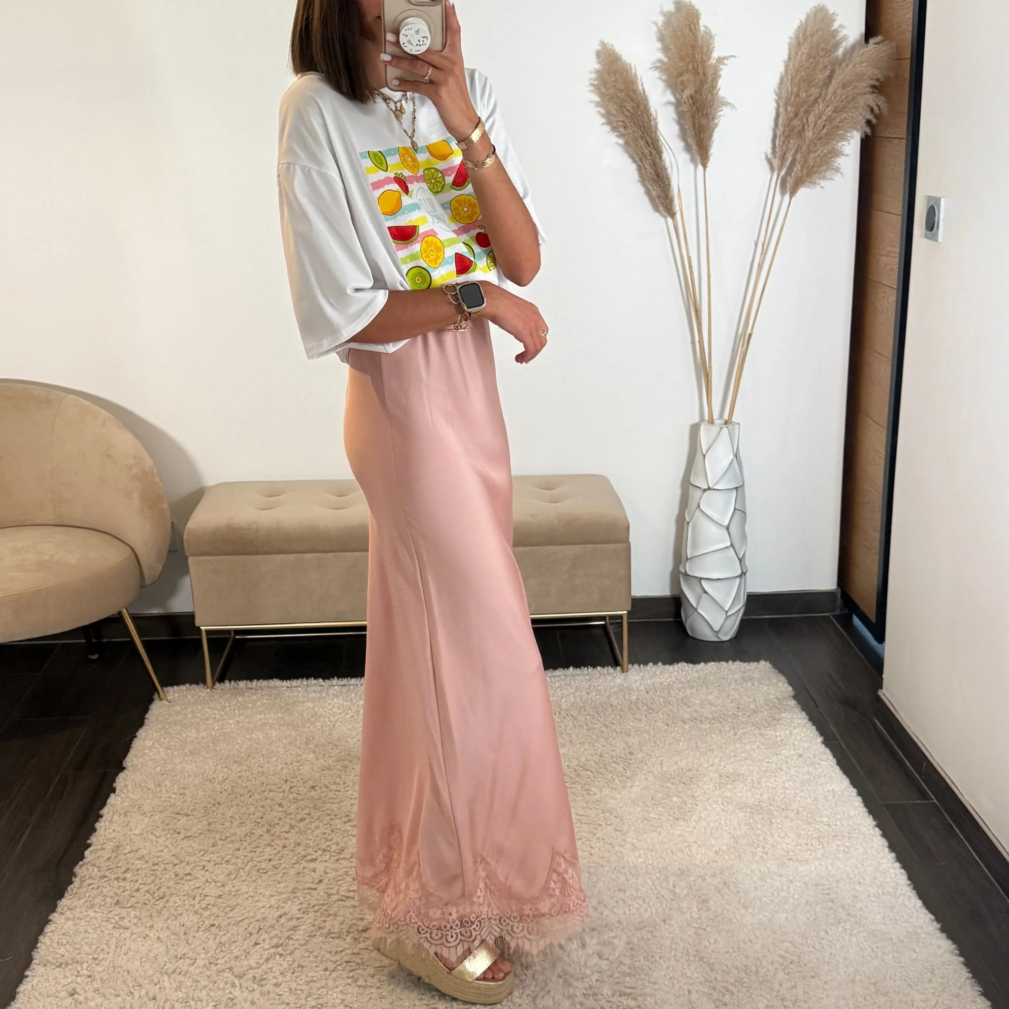 JUPE SATIN ROSE SOFY - Image 3
