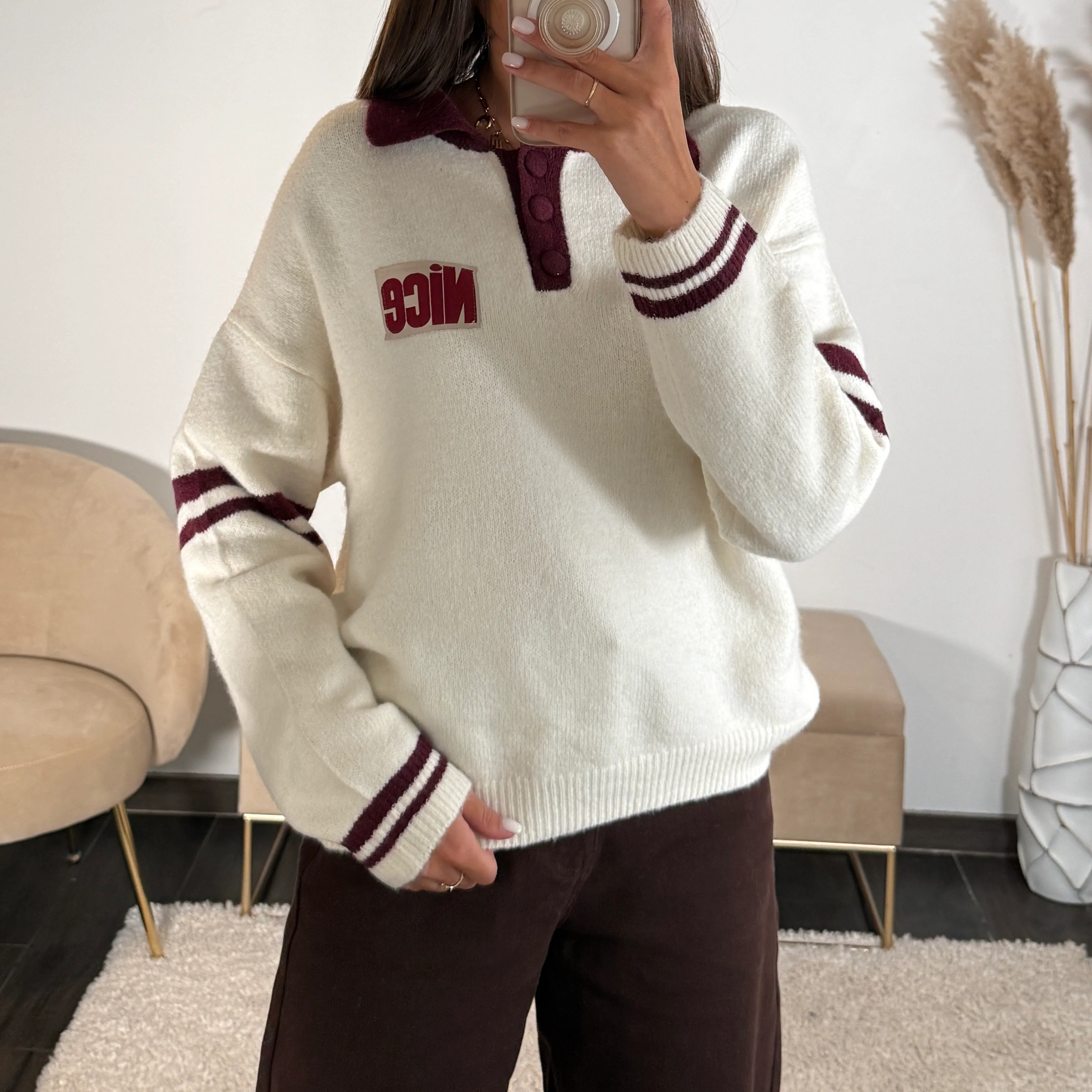 PULL BEIGE BORDEAUX NICE - Image 3