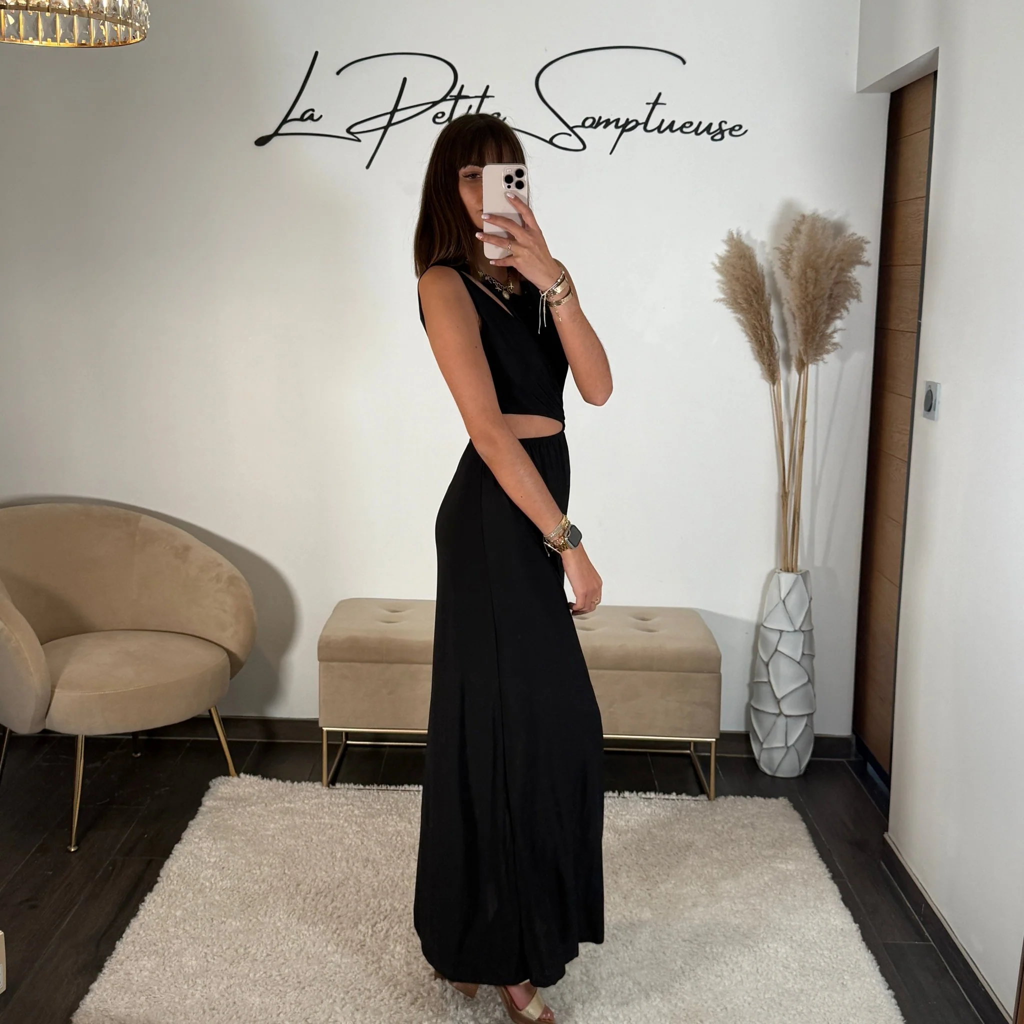 ROBE ASYMETRIQUE NOIR LOUISE - Image 2