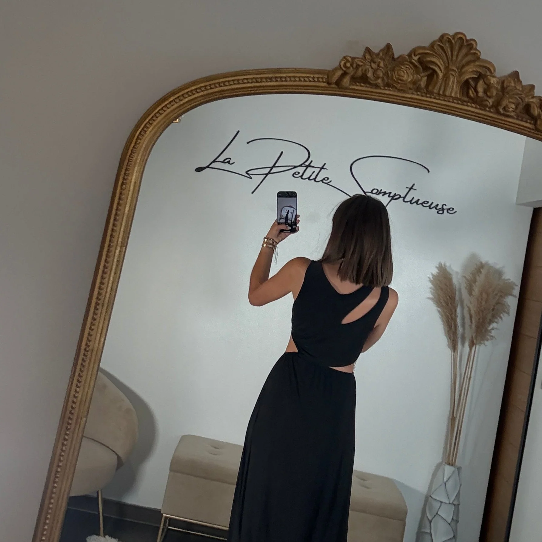 ROBE ASYMETRIQUE NOIR LOUISE - Image 4