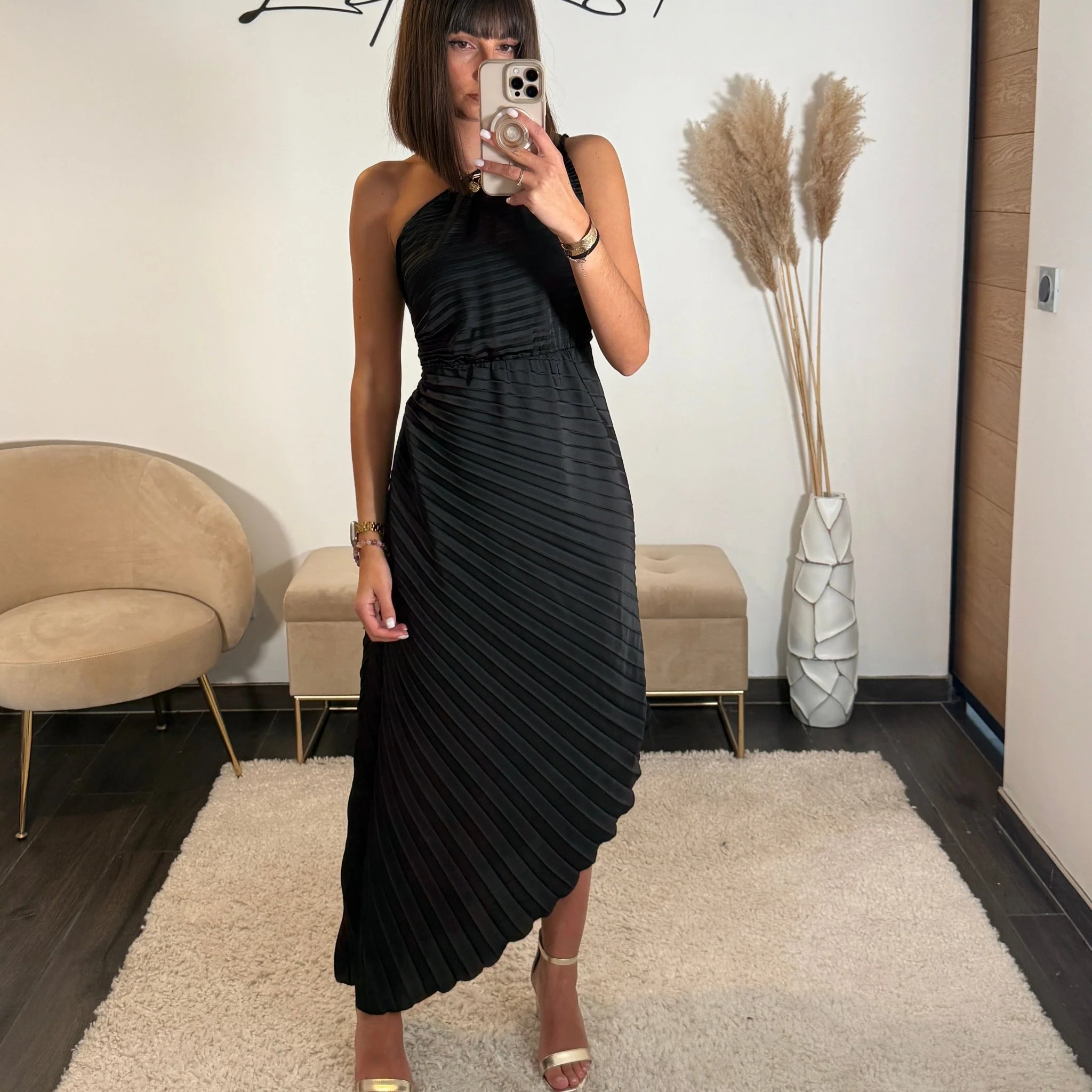 ROBE ASYMETRIQUE NOIRE GAZIA