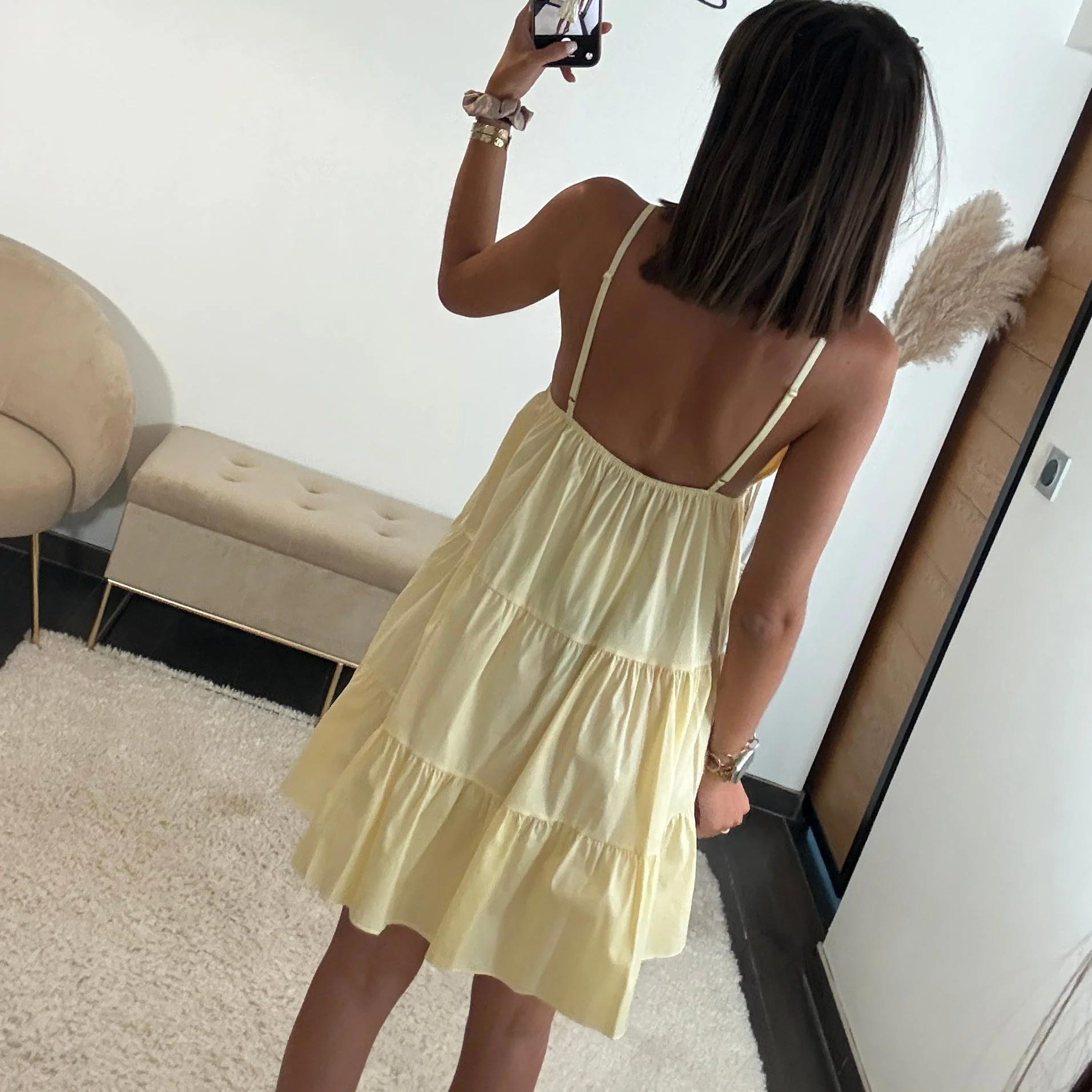ROBE COURTE JAUNE SOLEIL - Image 3