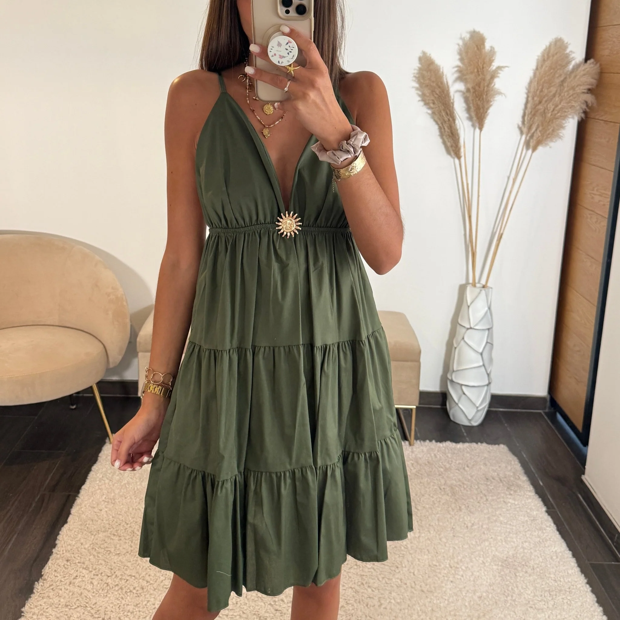 ROBE COURTE KAKI SOLEIL