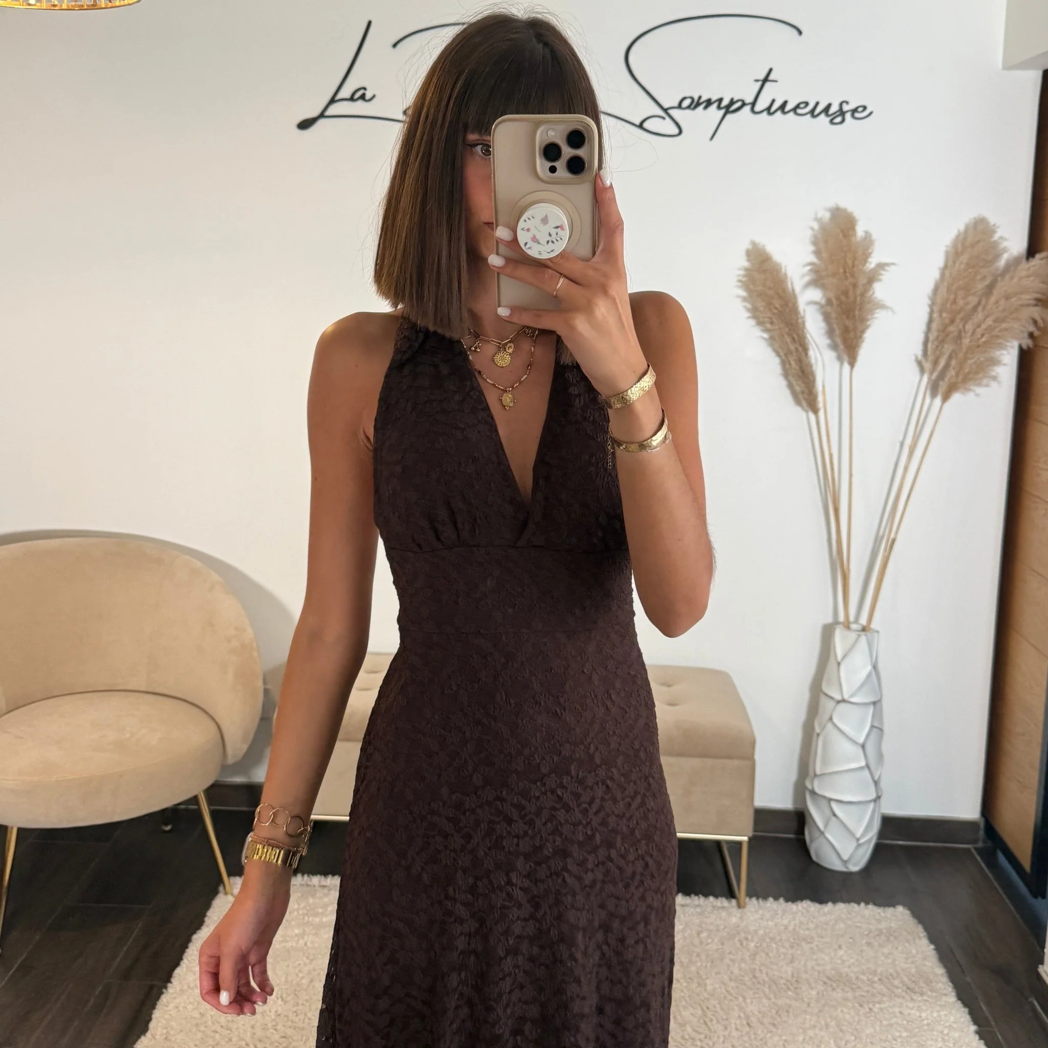 ROBE DENTELLE CHOCO MARION - Image 2