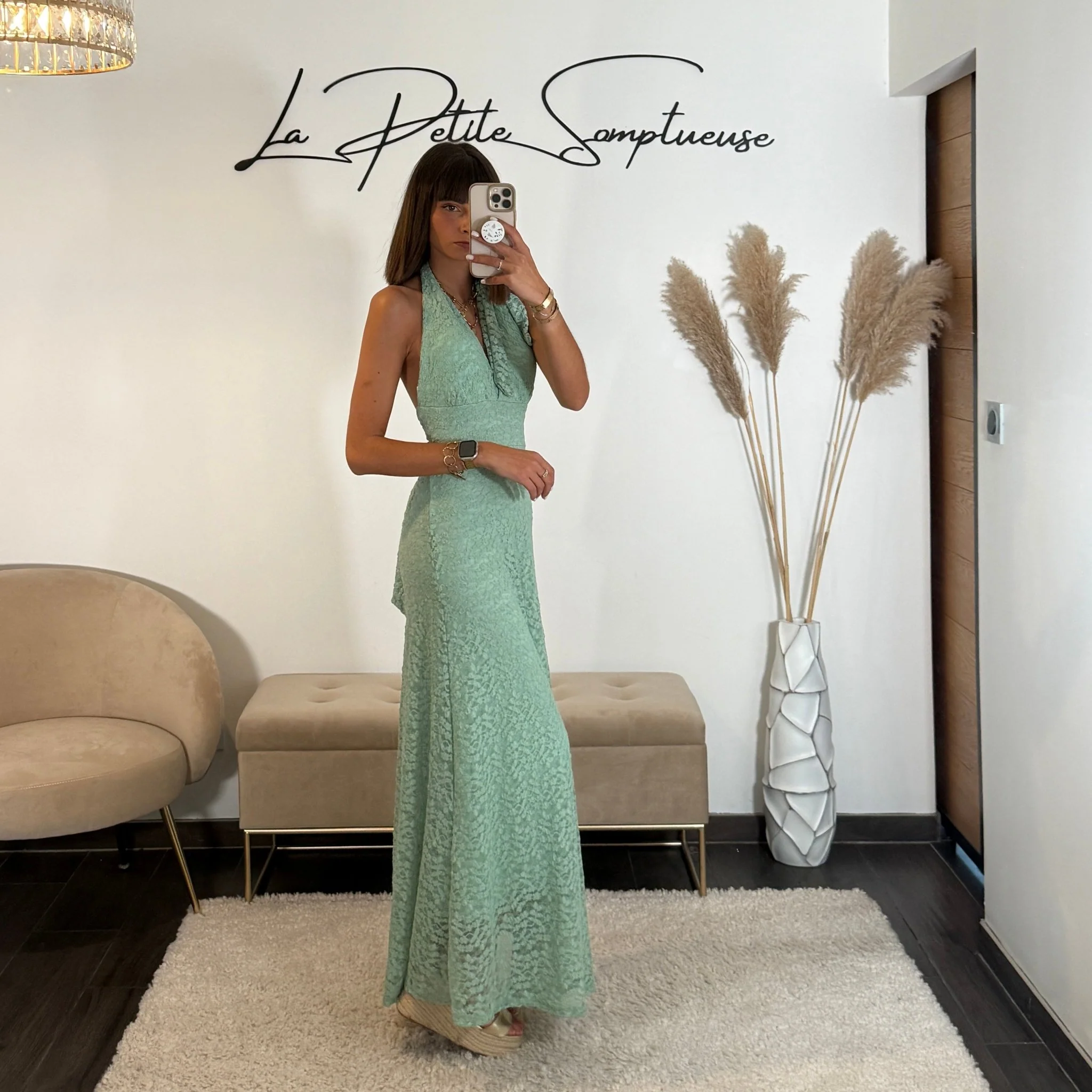 ROBE DENTELLE VERT D'EAU MARION - Image 2