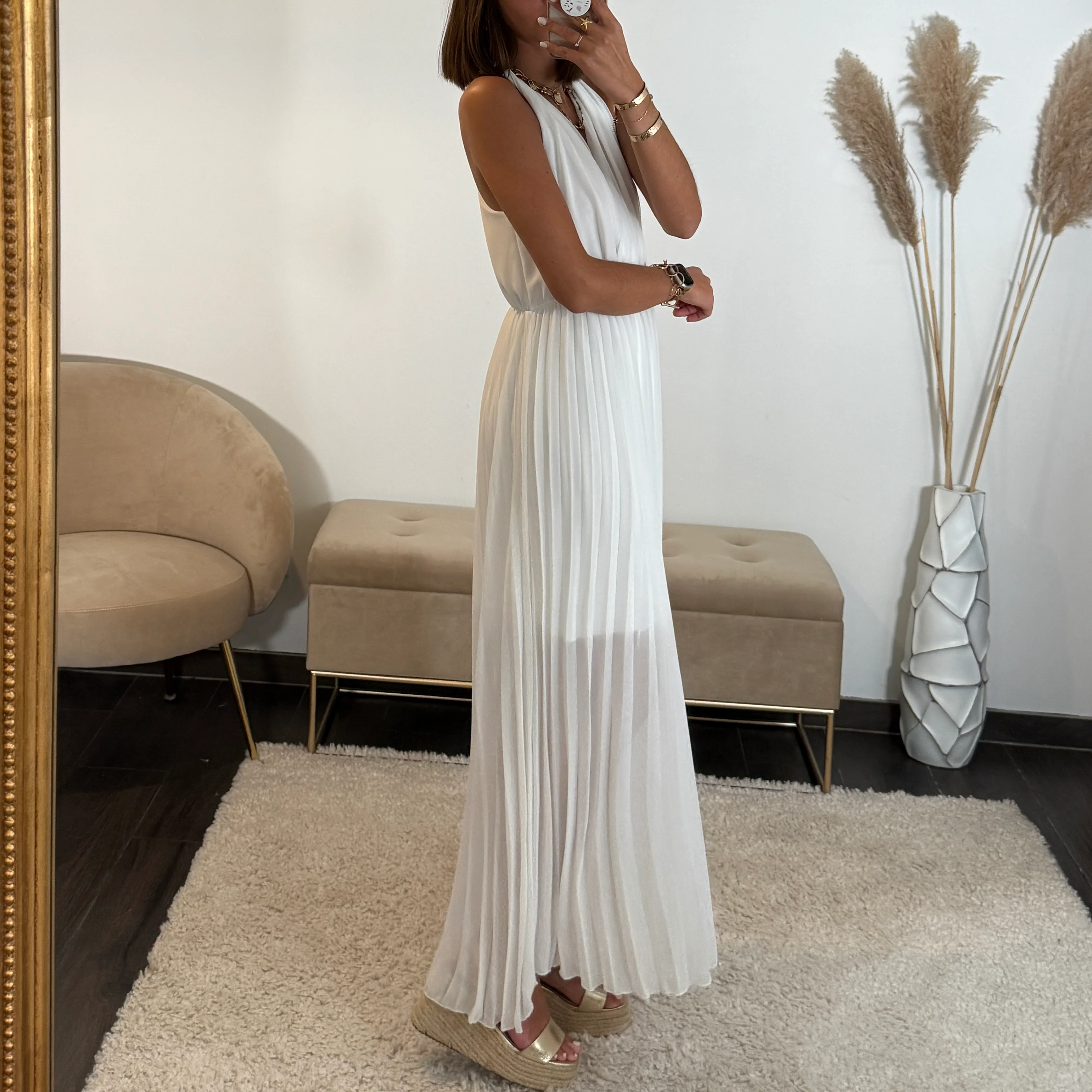 ROBE DOS CROISE BLANCHE KATIA - Image 2