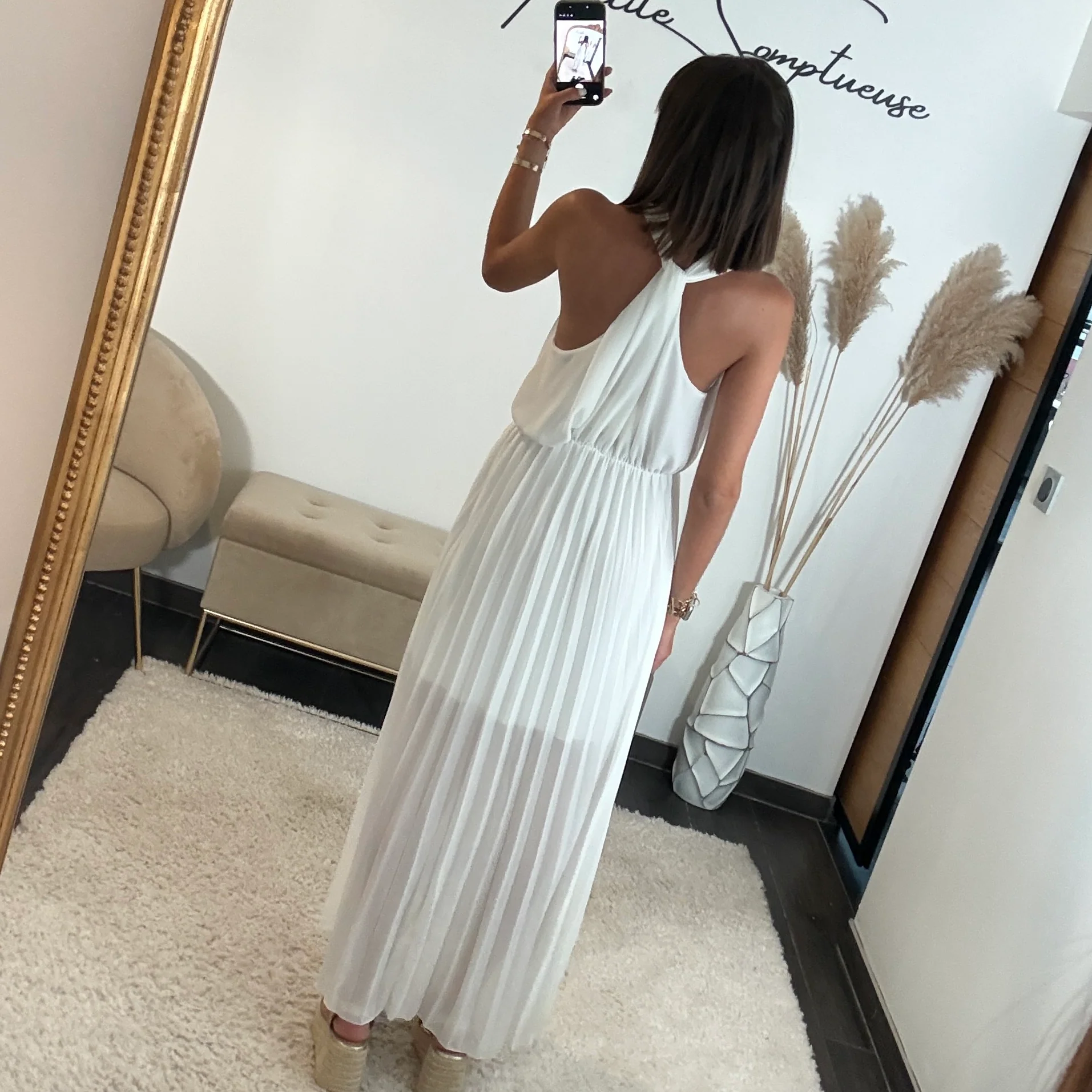 ROBE DOS CROISE BLANCHE KATIA - Image 3