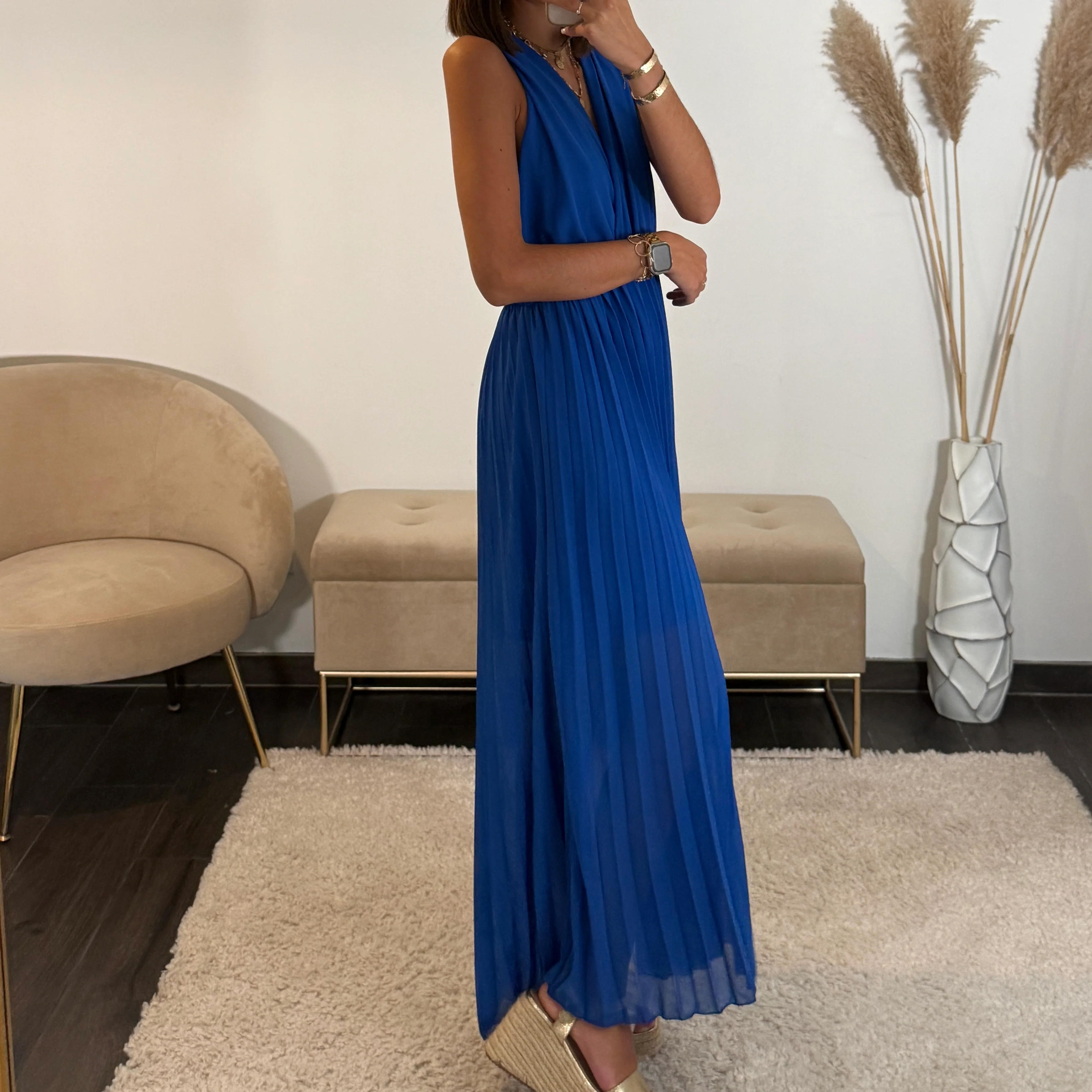 ROBE DOS CROISE BLEU KATIA - Image 3