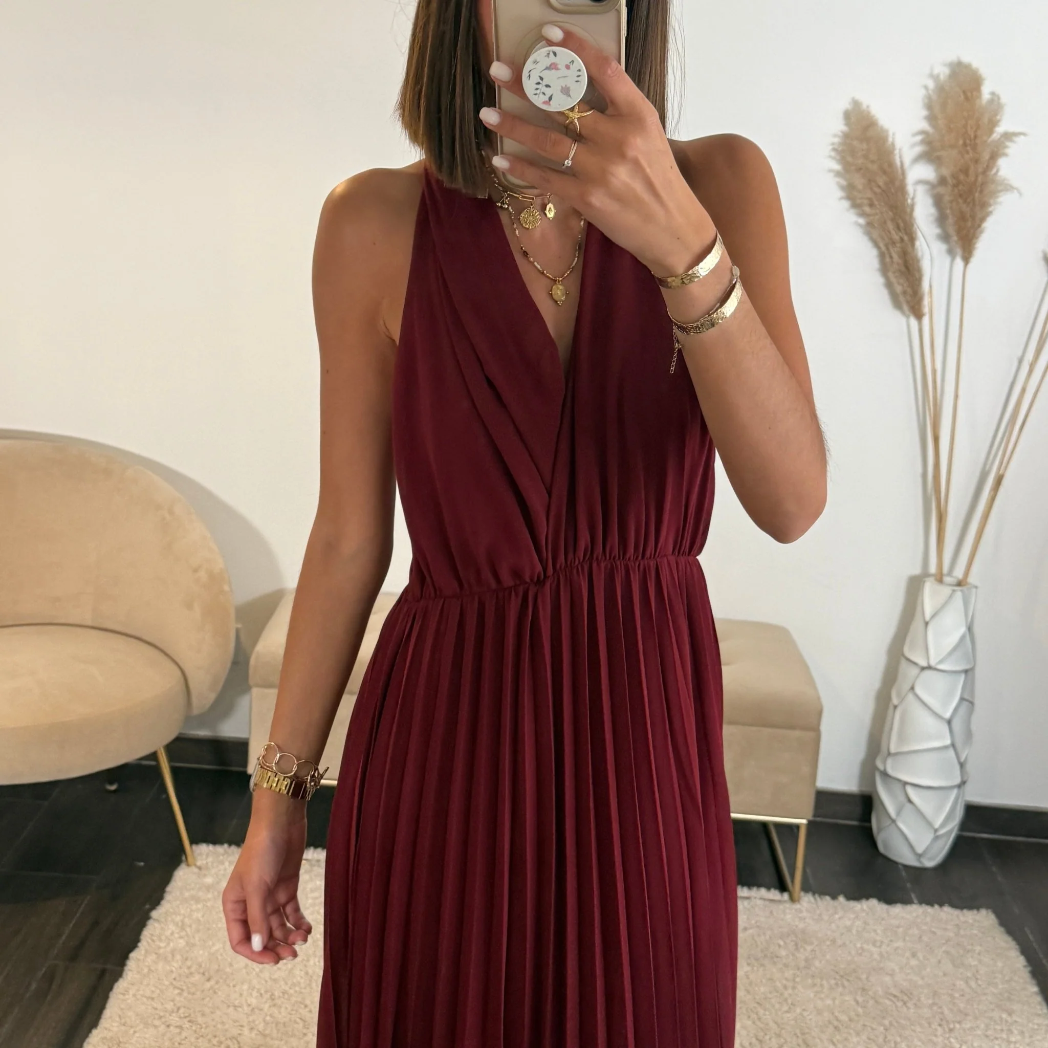 ROBE DOS CROISE BORDEAUX KATIA - Image 3