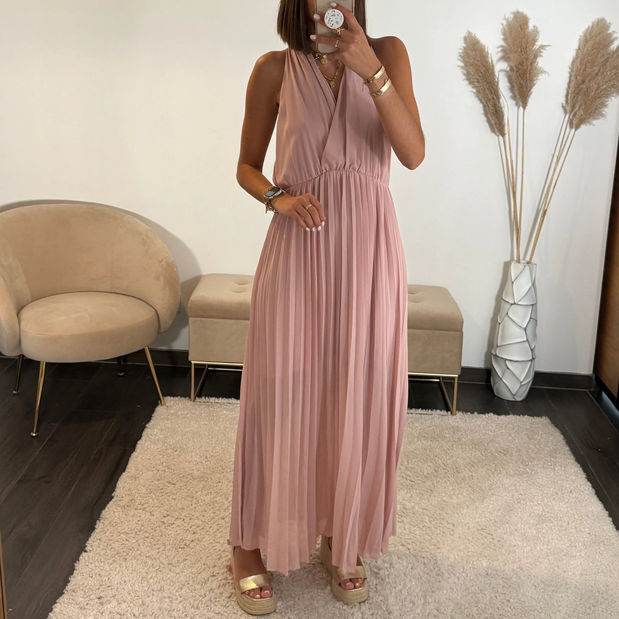 ROBE DOS CROISE ROSE KATIA