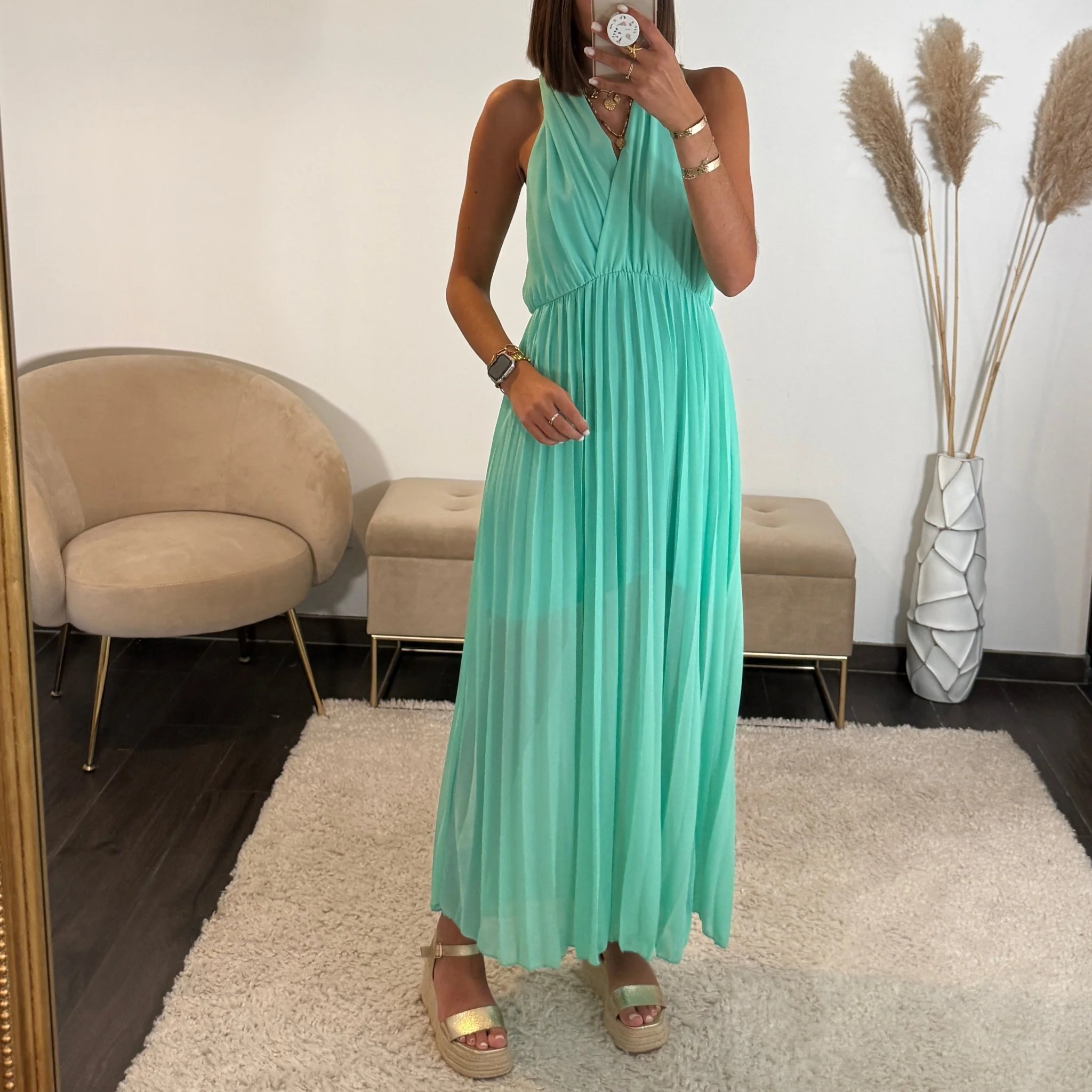 ROBE DOS CROISE TURQUOISE KATIA - Image 2