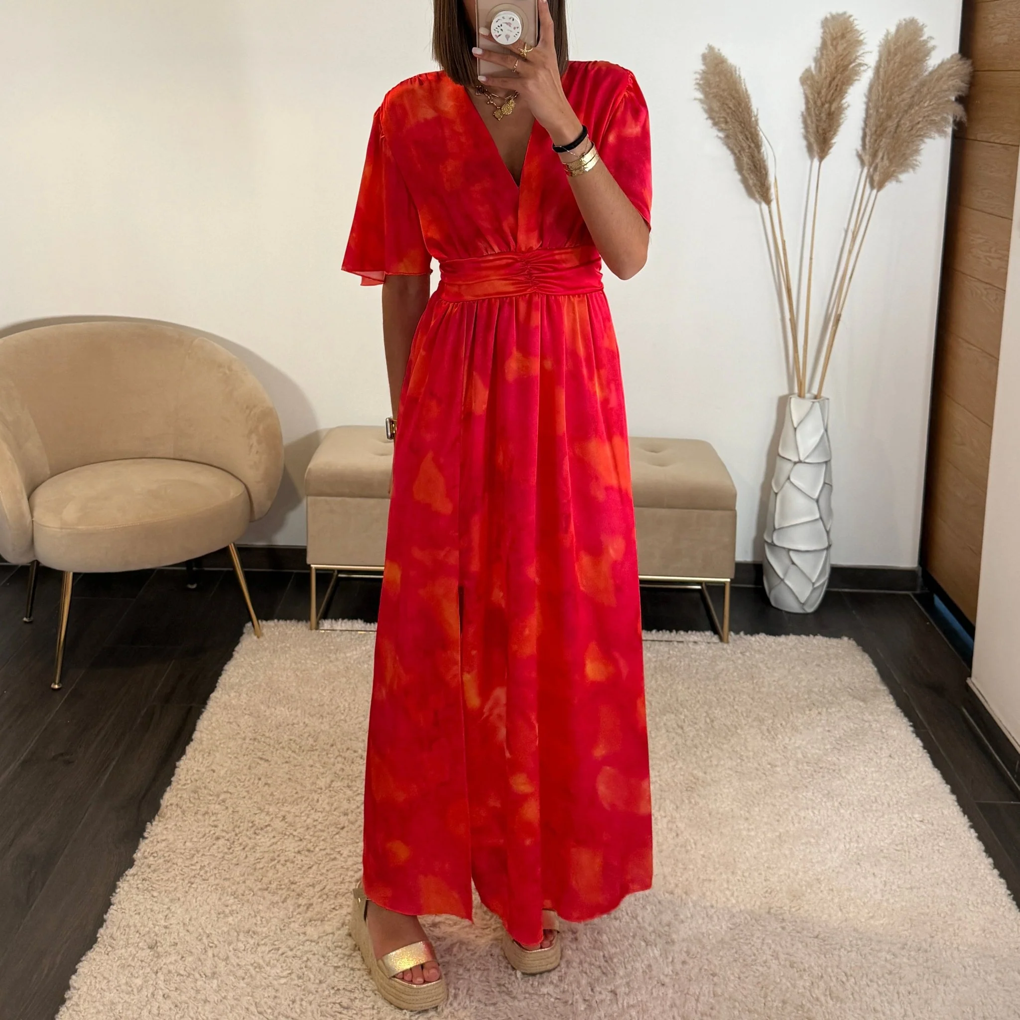 ROBE FUCHSIA ET ORANGE ALMA