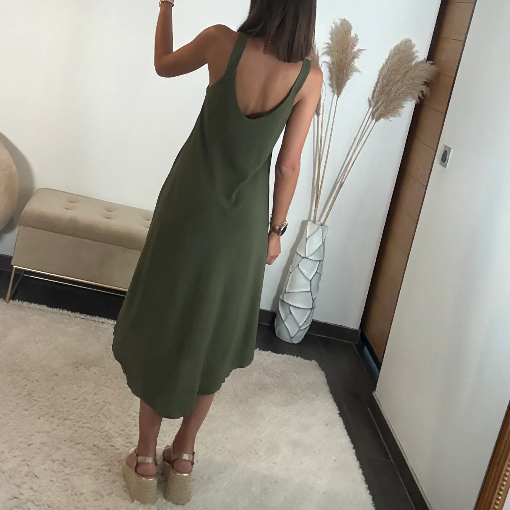 ROBE MI-LONGUE KAKI CLARA - Image 5