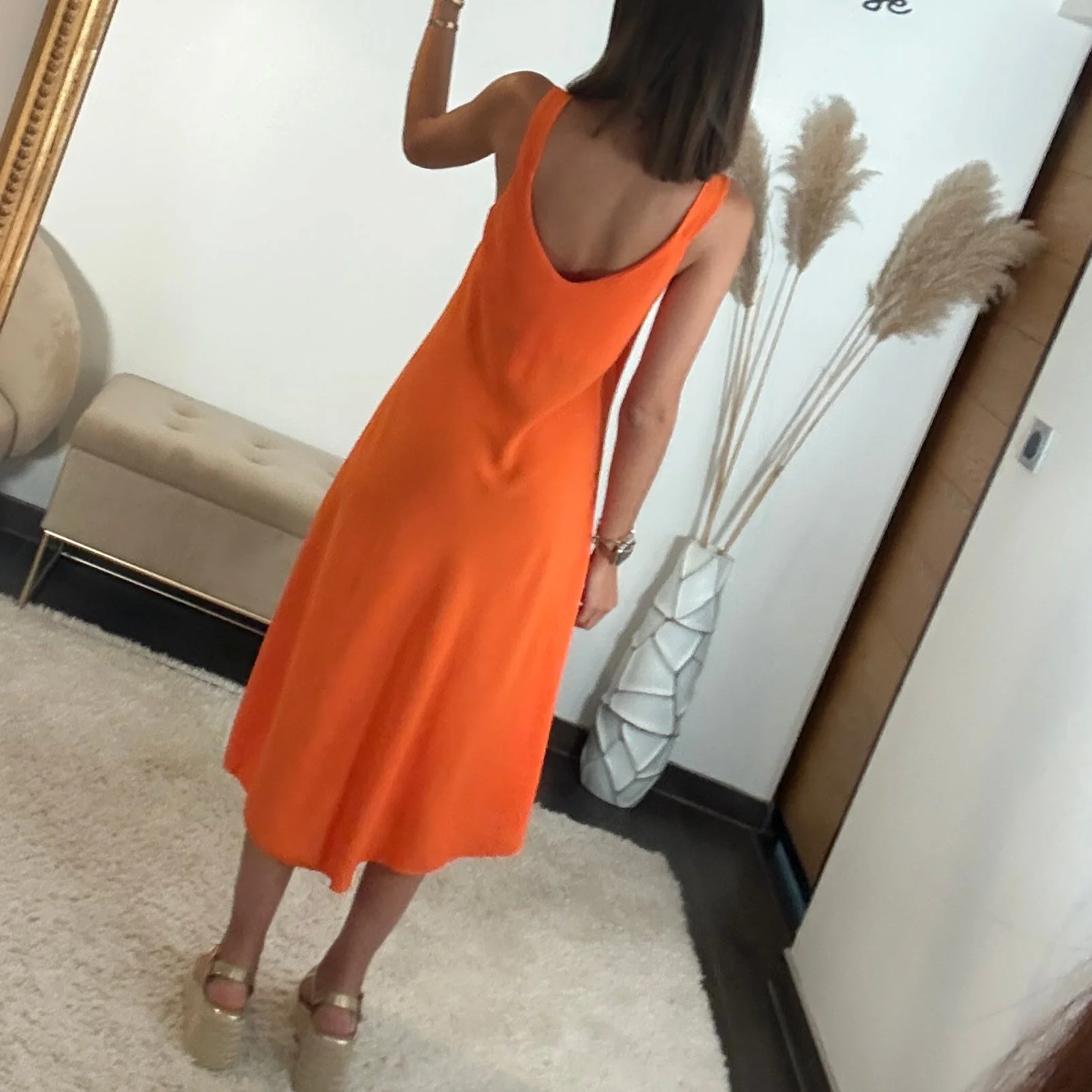 ROBE MI-LONGUE ORANGE CLARA - Image 3