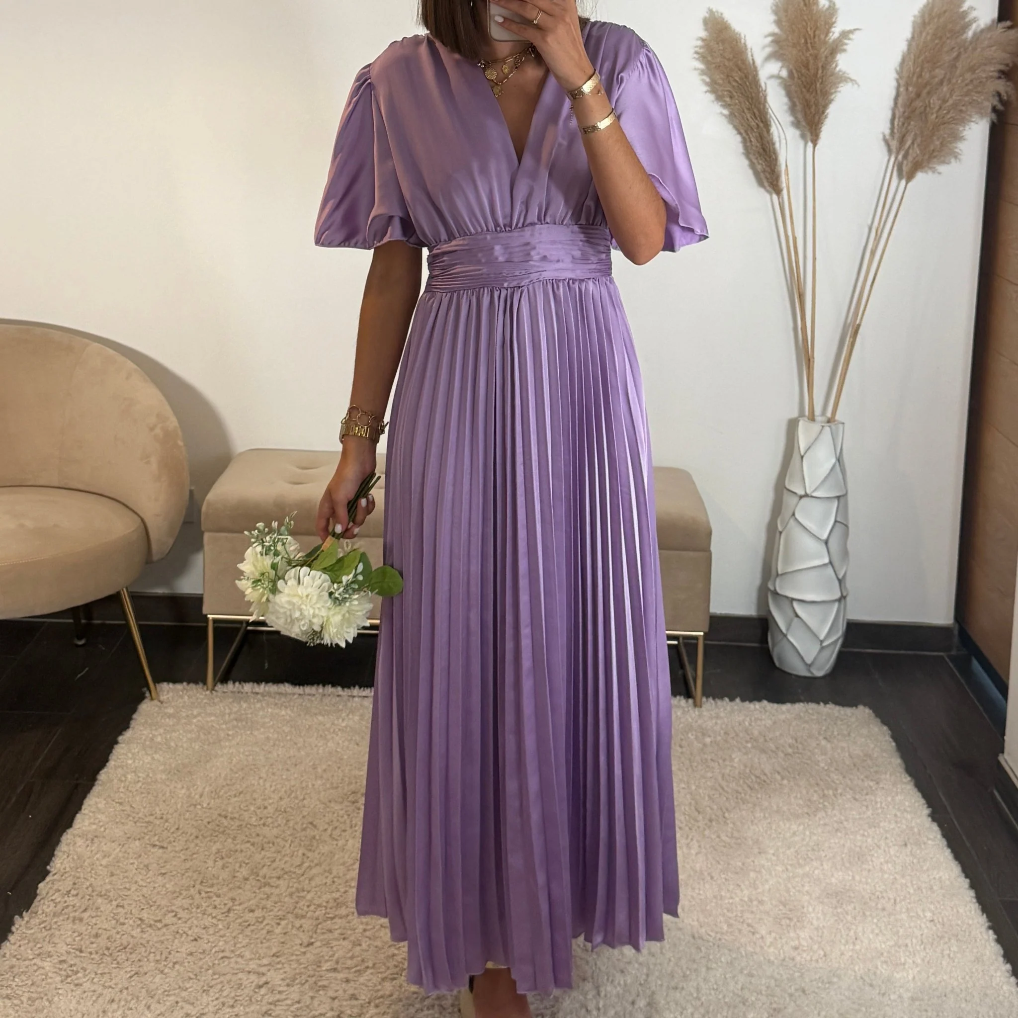 ROBE SATIN LILAS ALBA