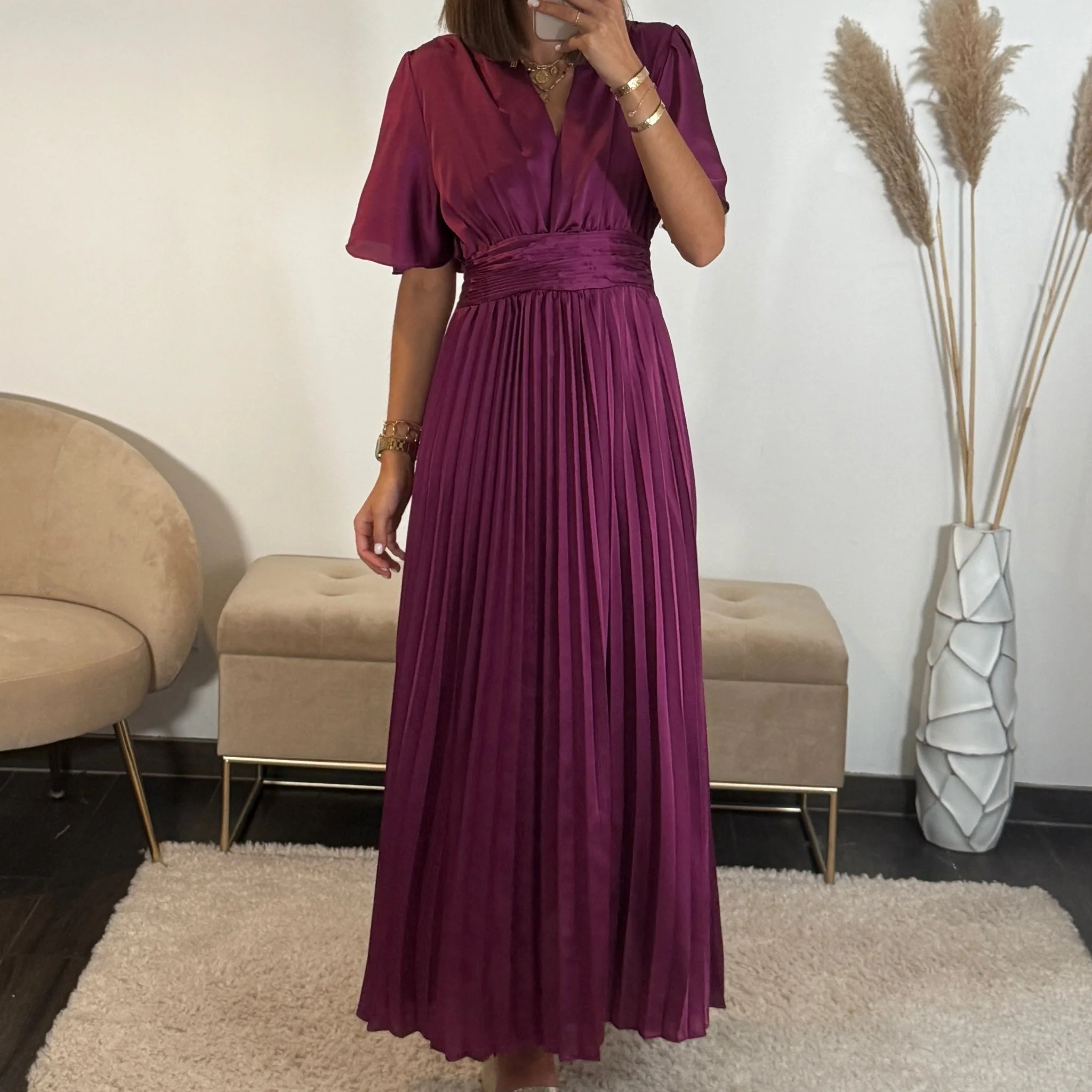 ROBE SATIN PRUNE ALBA