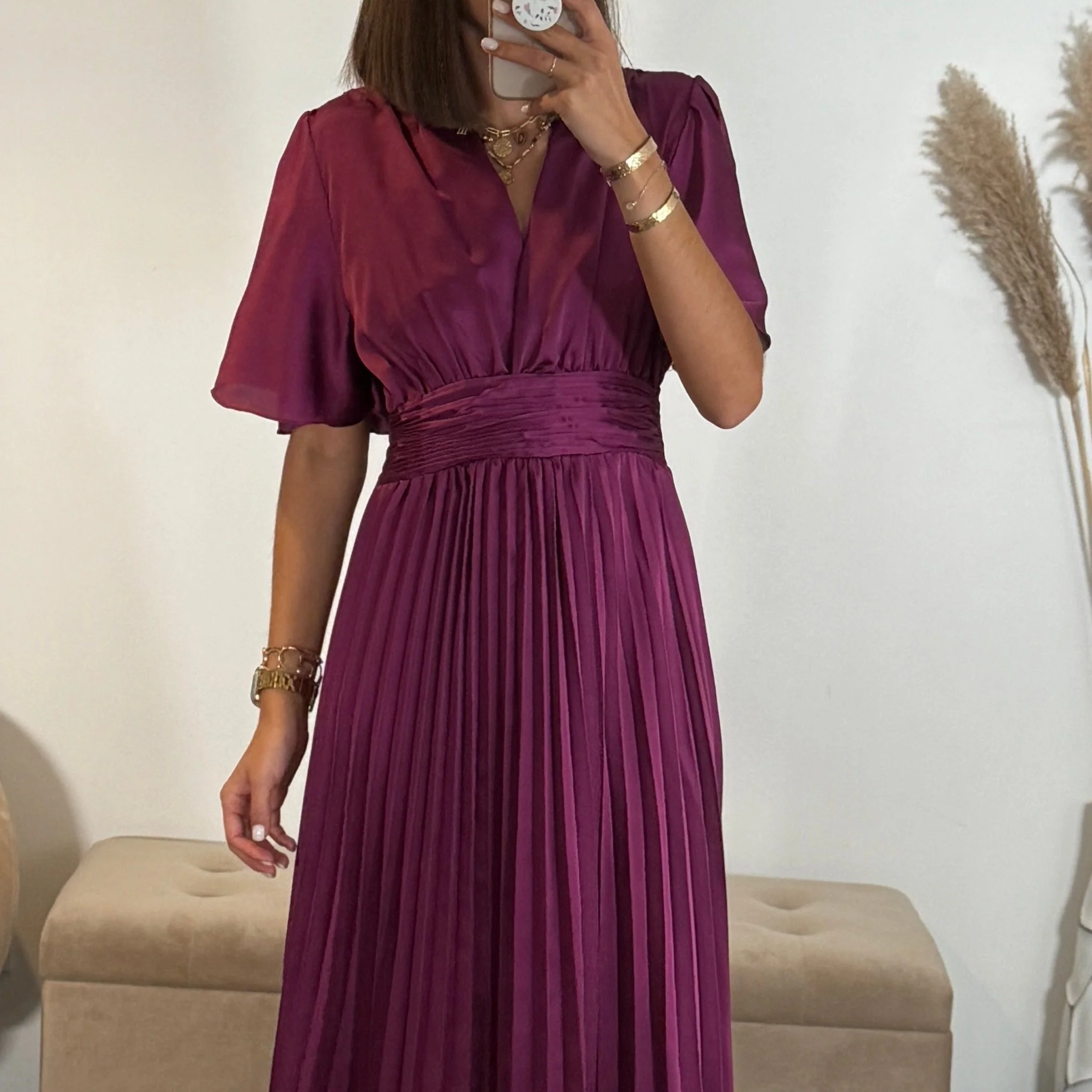 ROBE SATIN PRUNE ALBA - Image 2