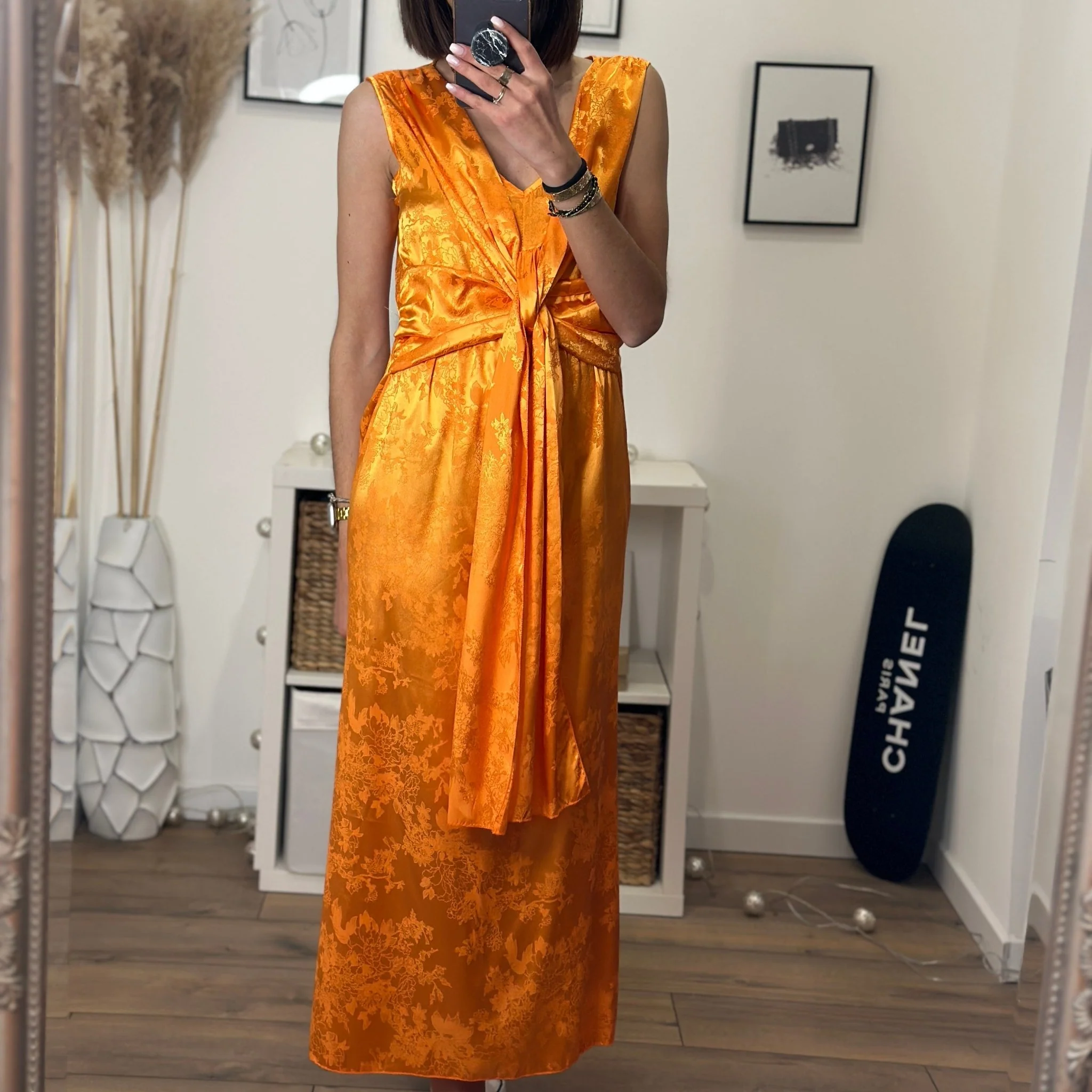ROBE SATINĂE ORANGE LOUISA