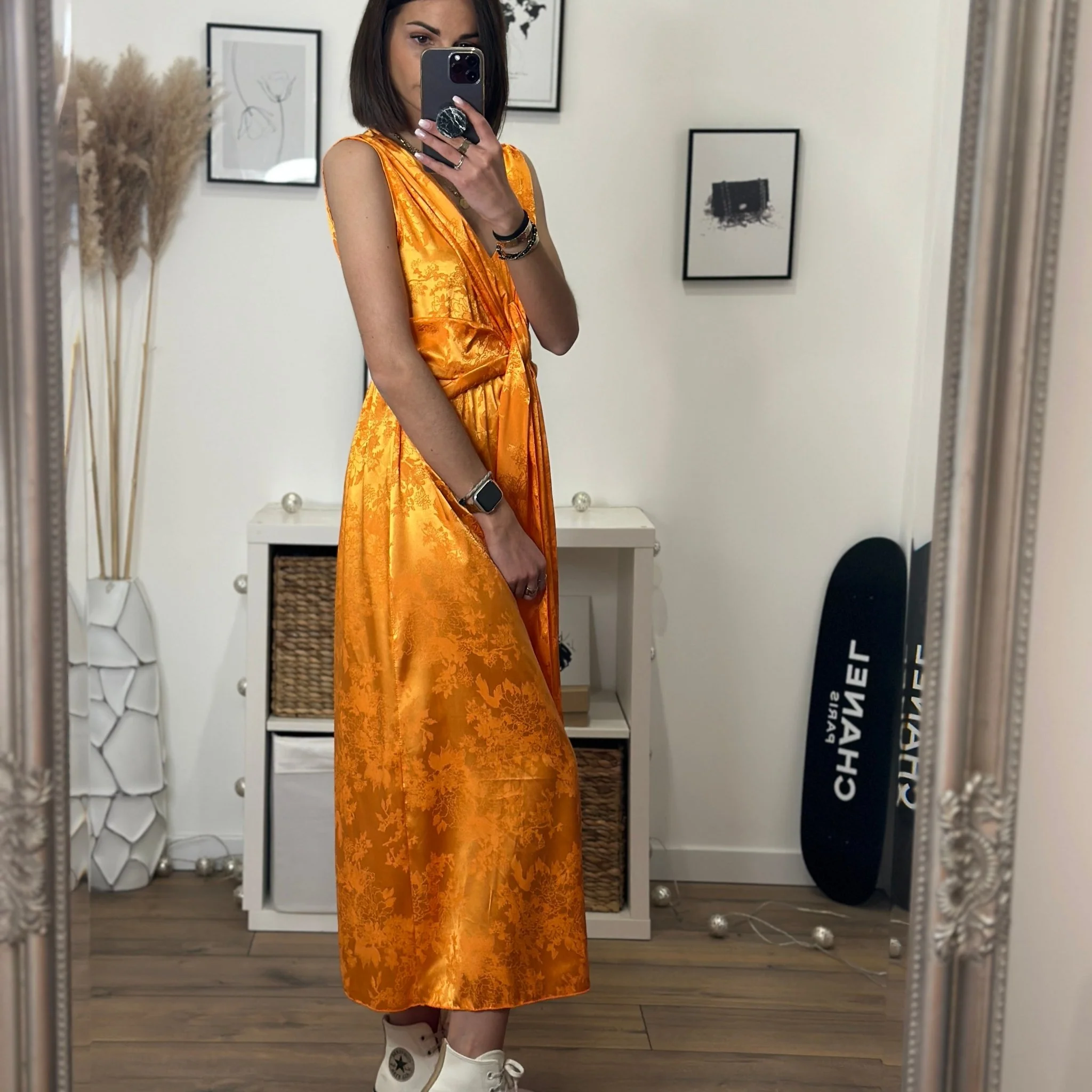 ROBE SATINĂE ORANGE LOUISA - Image 3