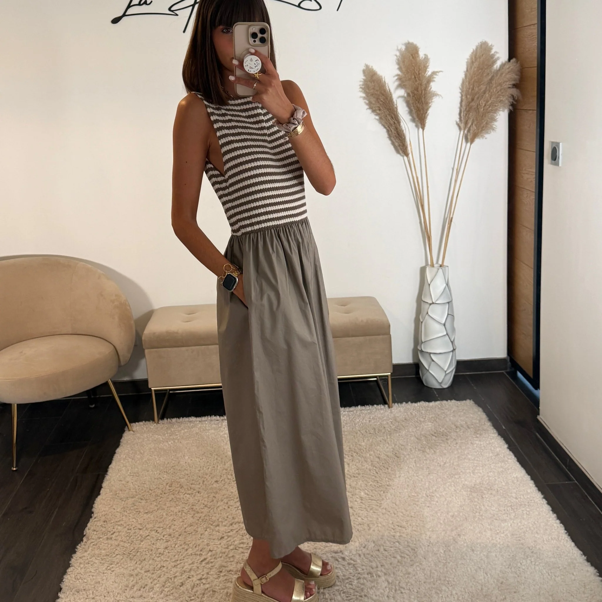 ROBE TAUPE RAYE JESSY - Image 2