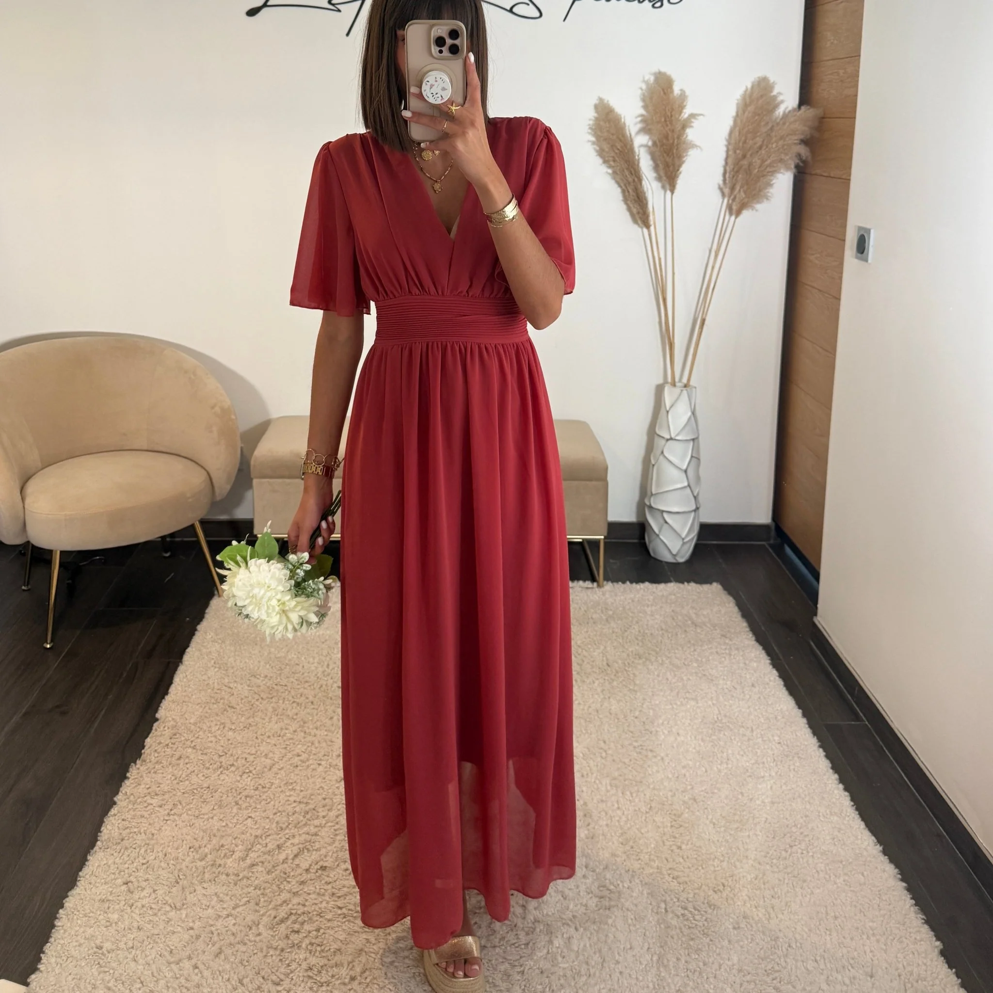 ROBE VIEUX ROSE LISON