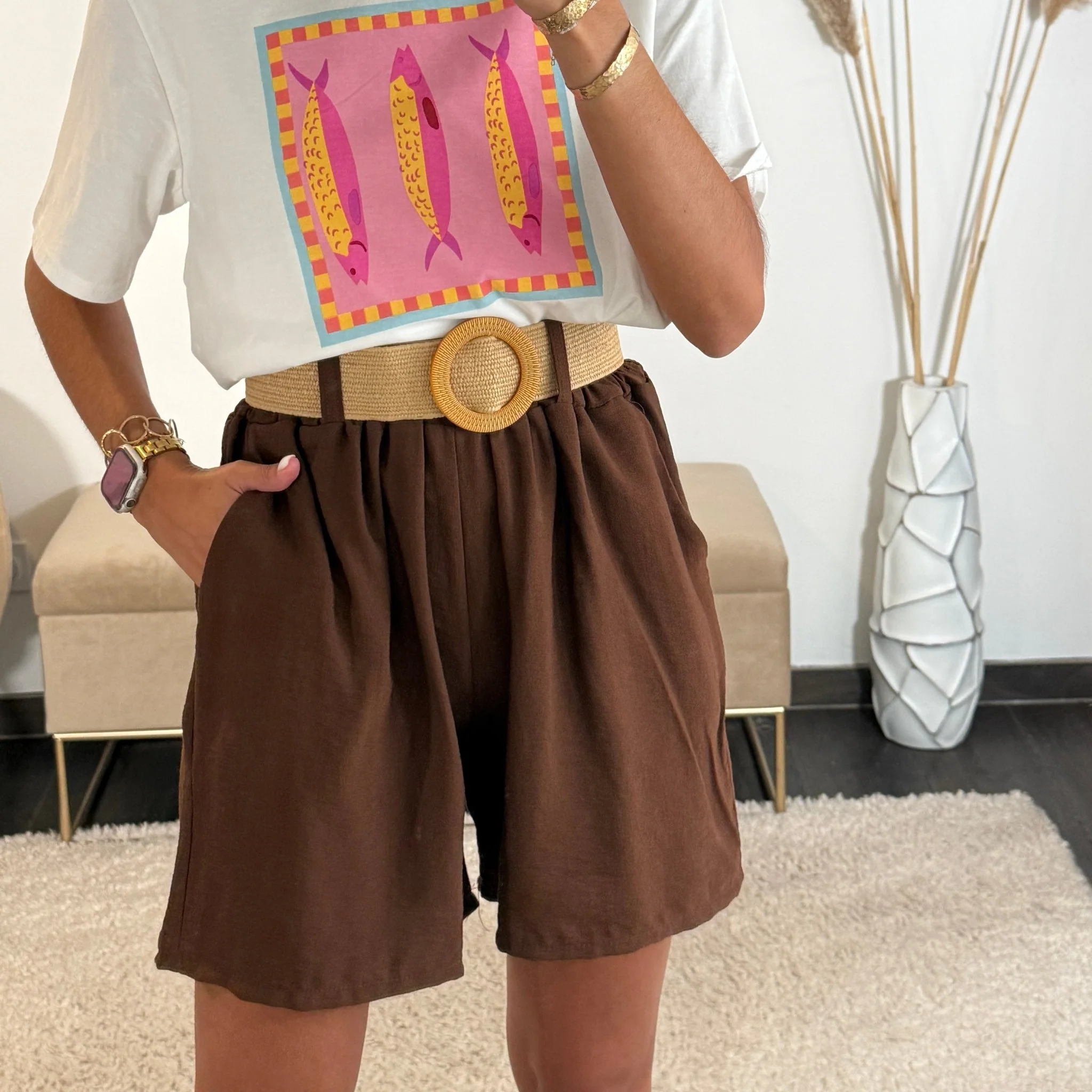 SHORT CEINTURE CHOCO MARCUS - Image 2