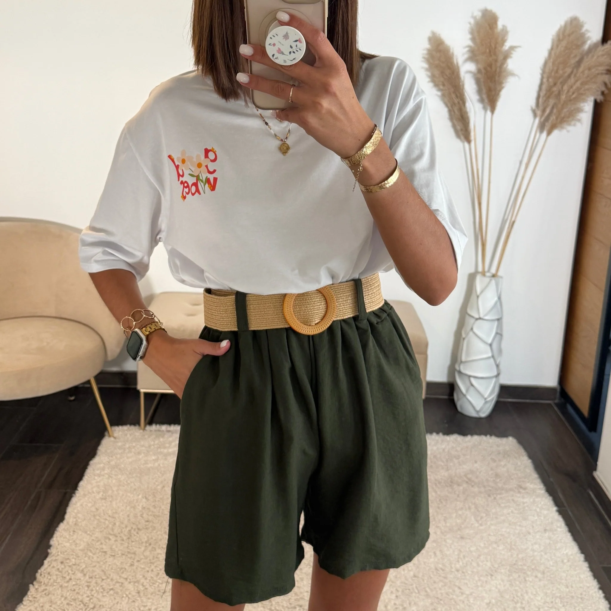 SHORT CEINTURE KAKI MARCUS