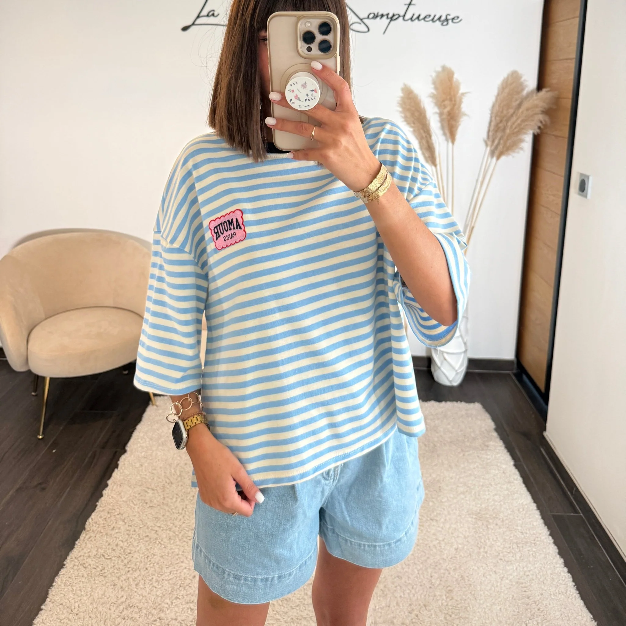 T-SHIRT AMOUR PARIS BLEU - Image 3