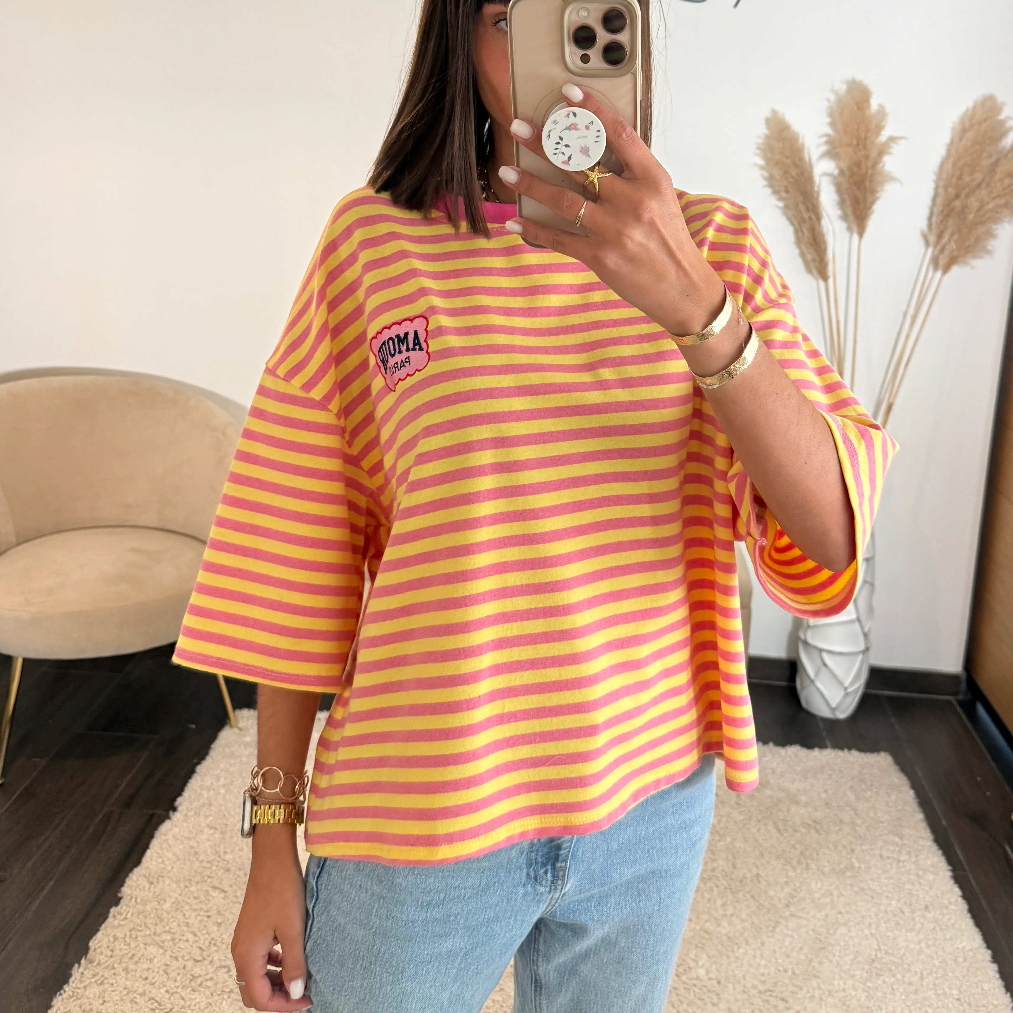 T-SHIRT AMOUR PARIS ROSE