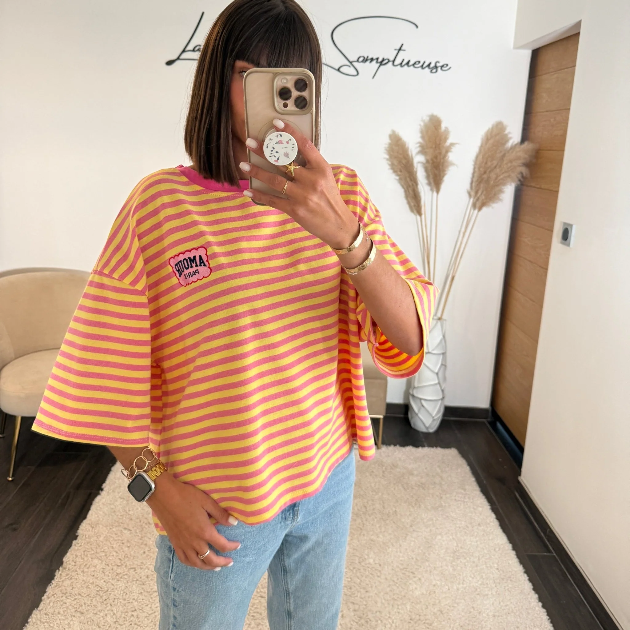 T-SHIRT AMOUR PARIS ROSE - Image 2