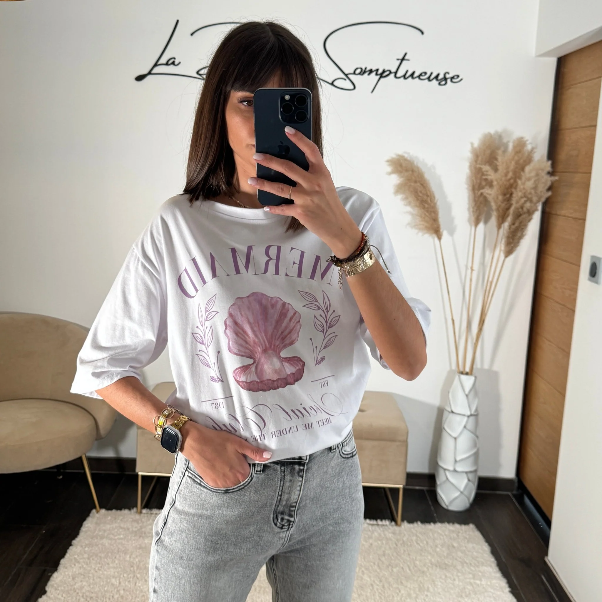 T-SHIRT BLANC MERMAID