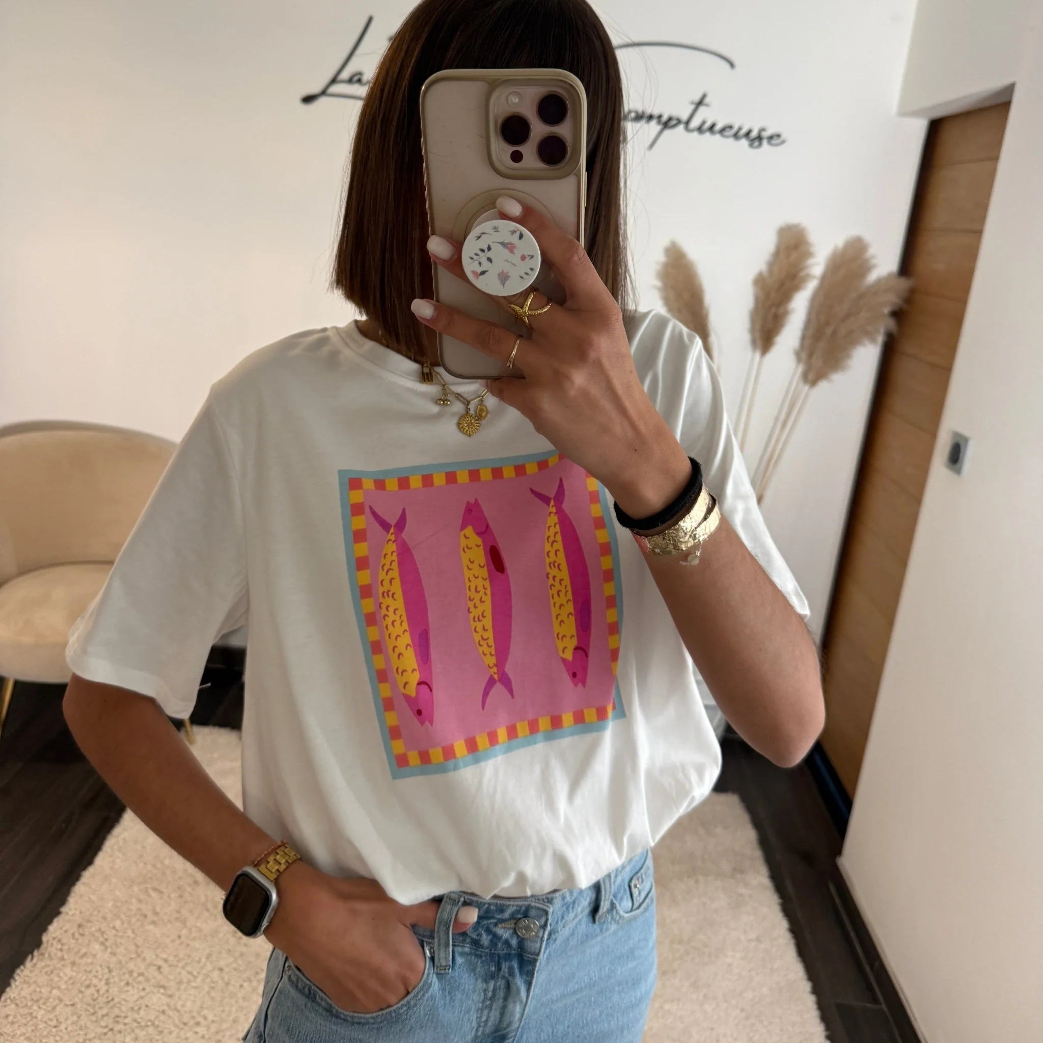 T-SHIRT BLANC SARDINES - Image 2