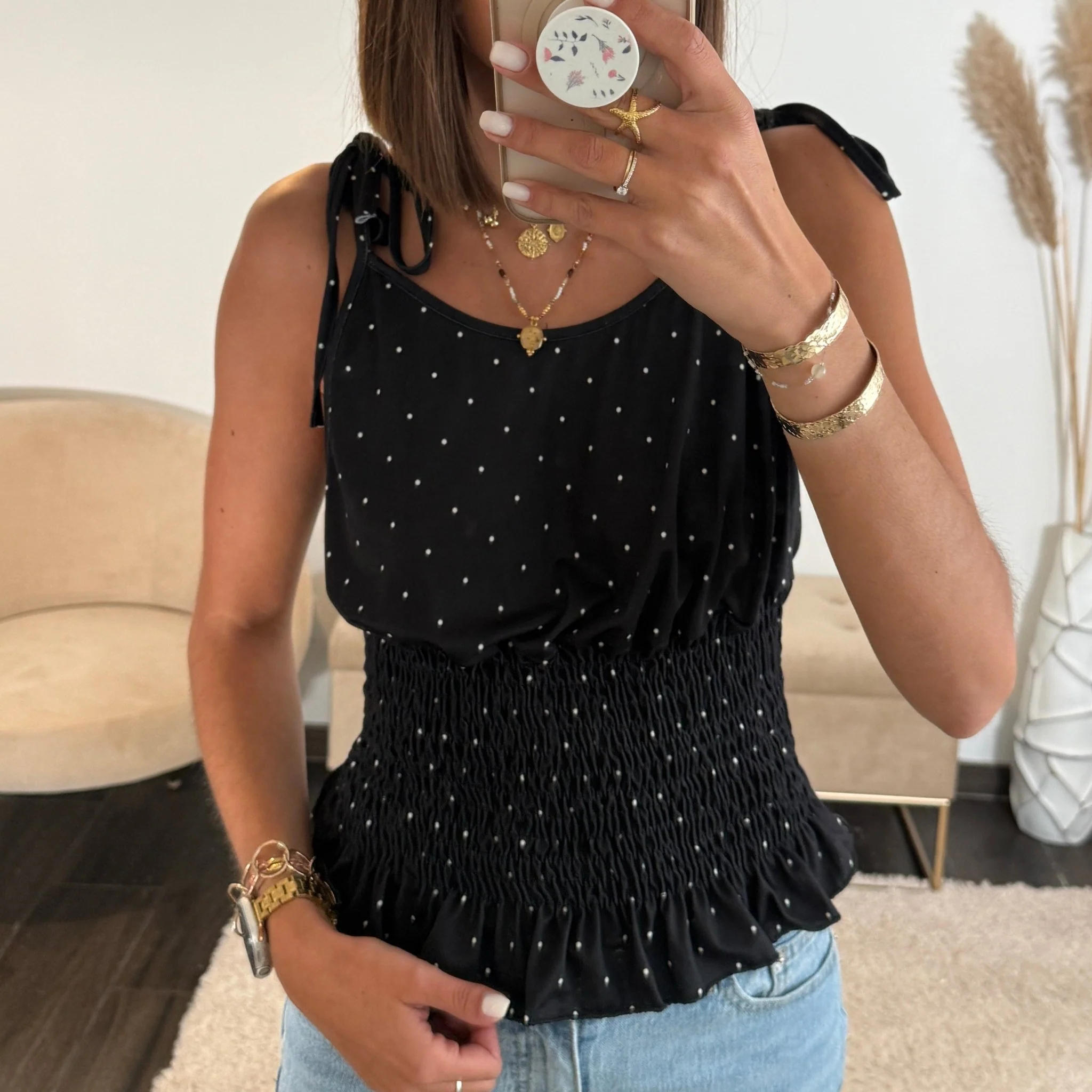 TOP A POIS NOIR ENZO - Image 2