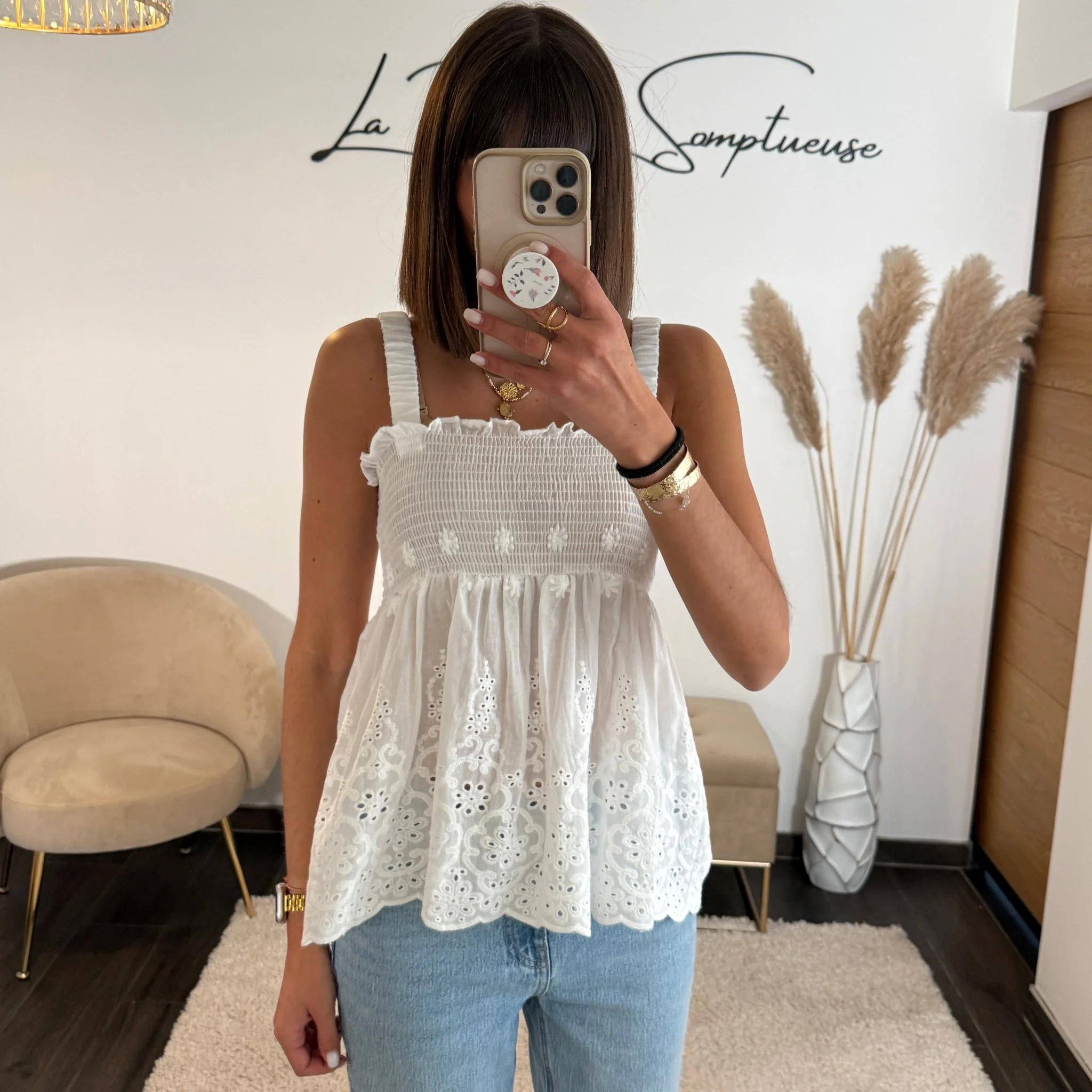 TOP BLANC BRODERIE JUNY