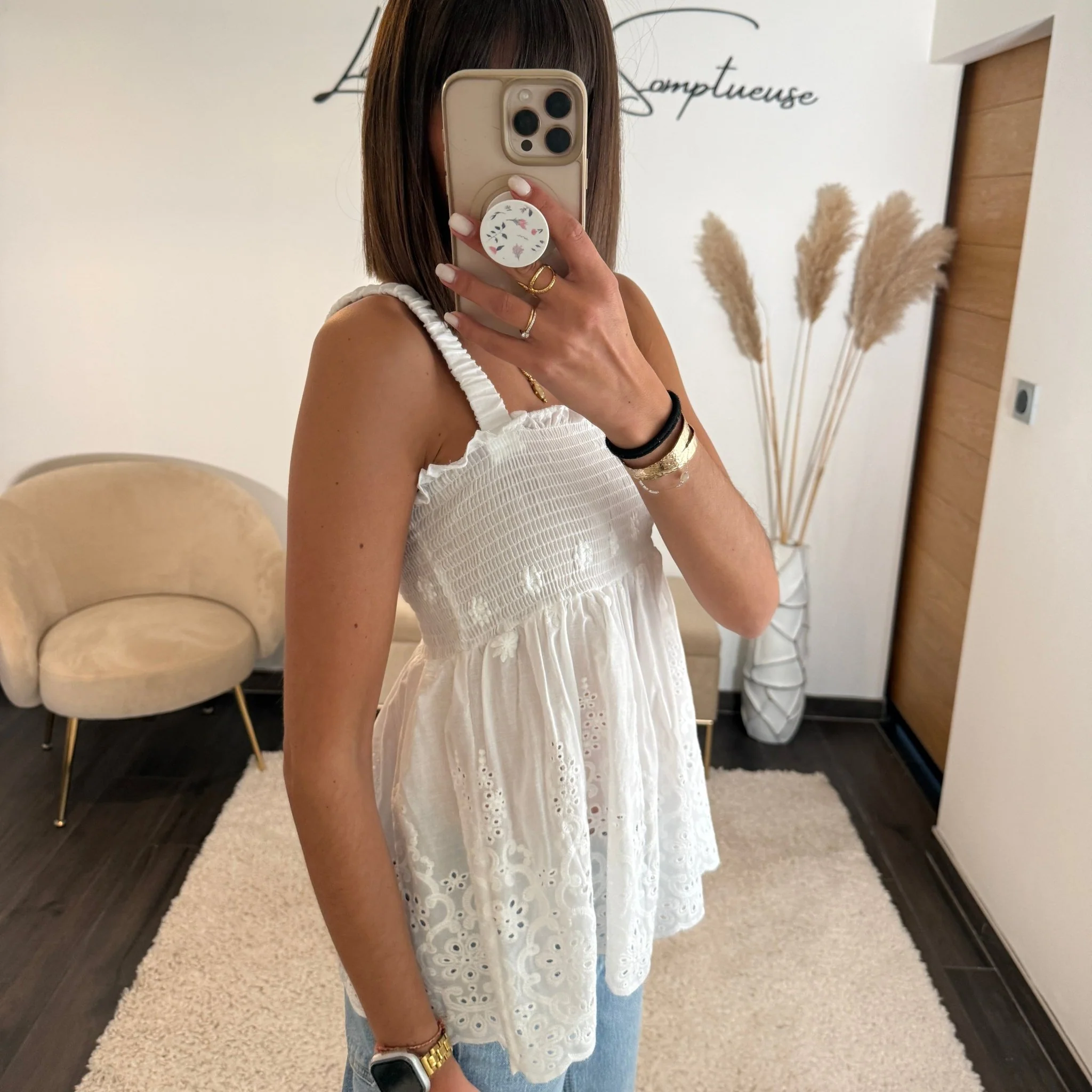 TOP BLANC BRODERIE JUNY - Image 2