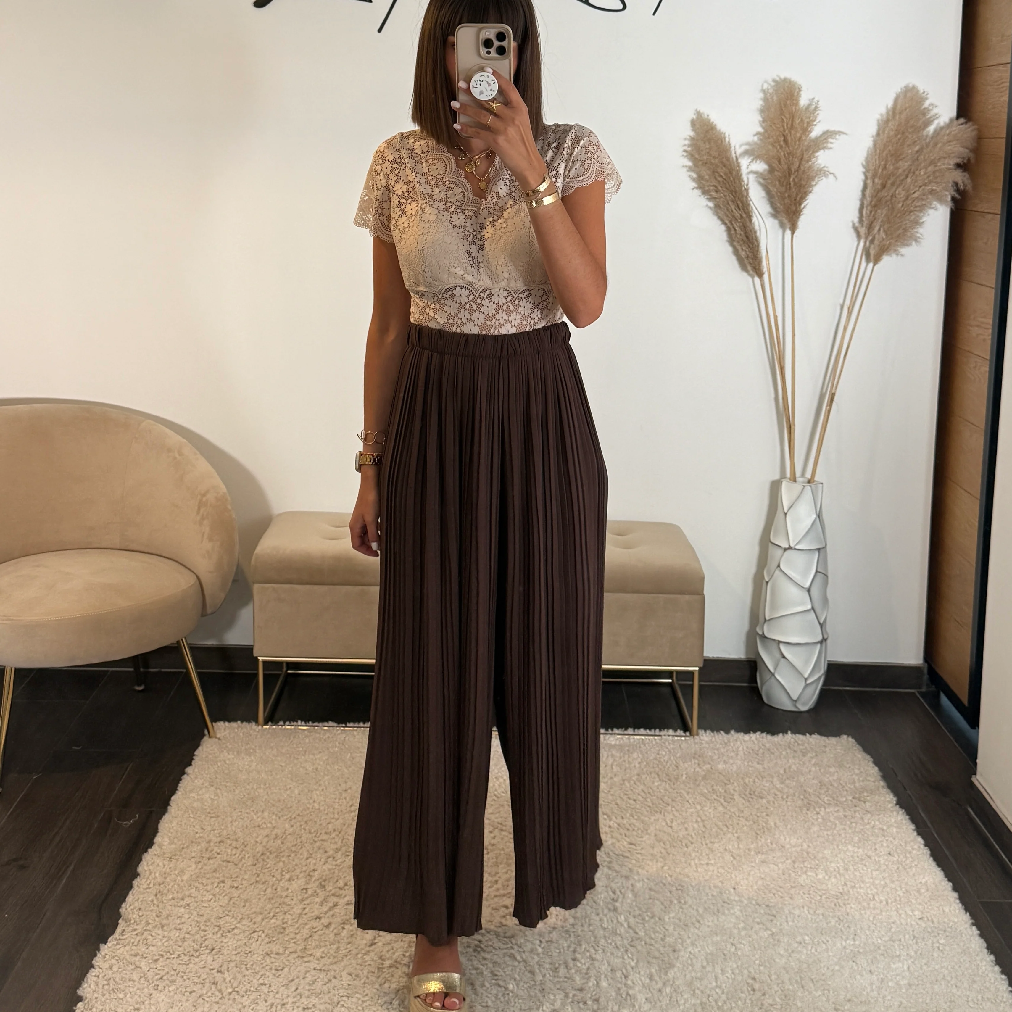 TOP DENTELLE BEIGE GALIA - Image 2