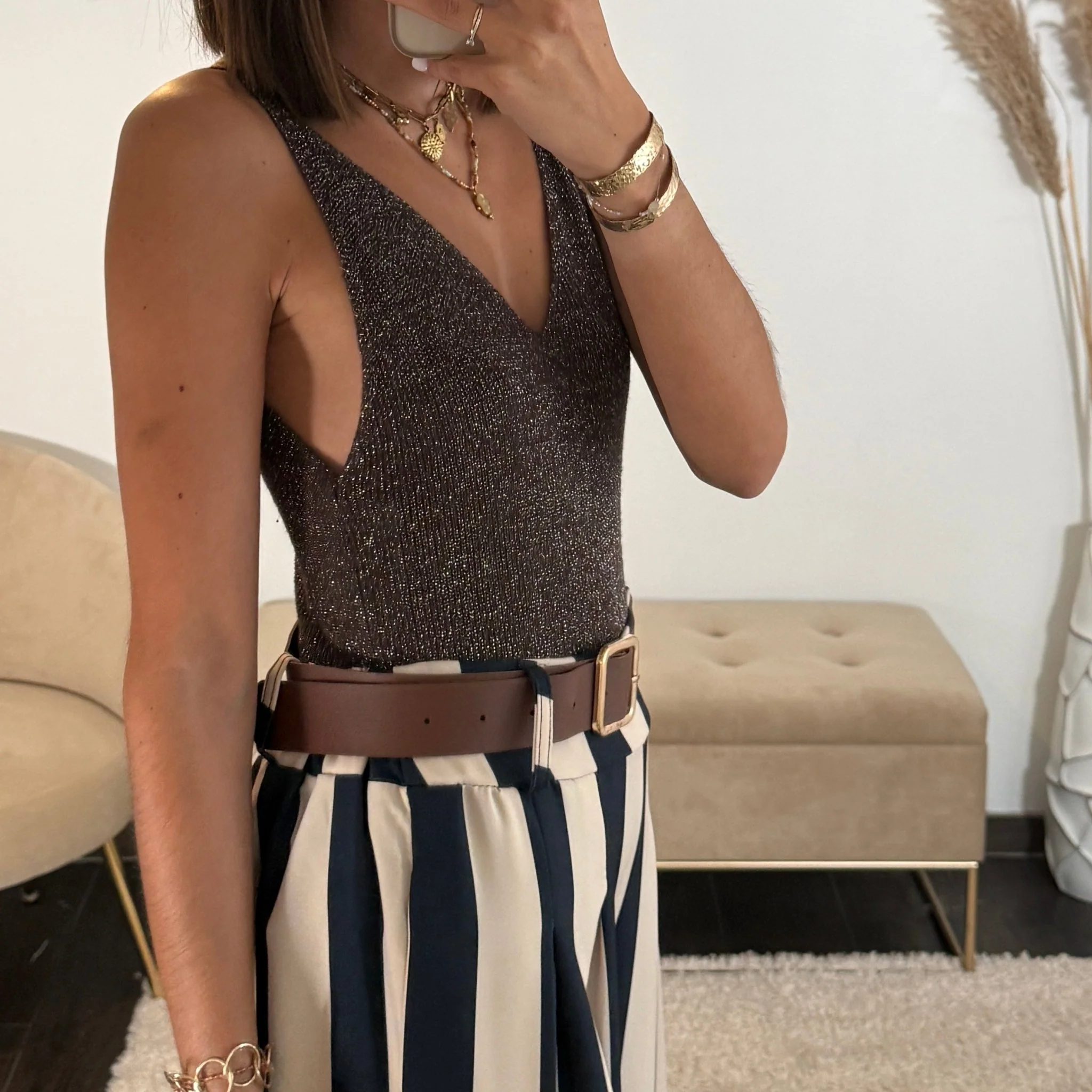 TOP MARRON LUREX - Image 2